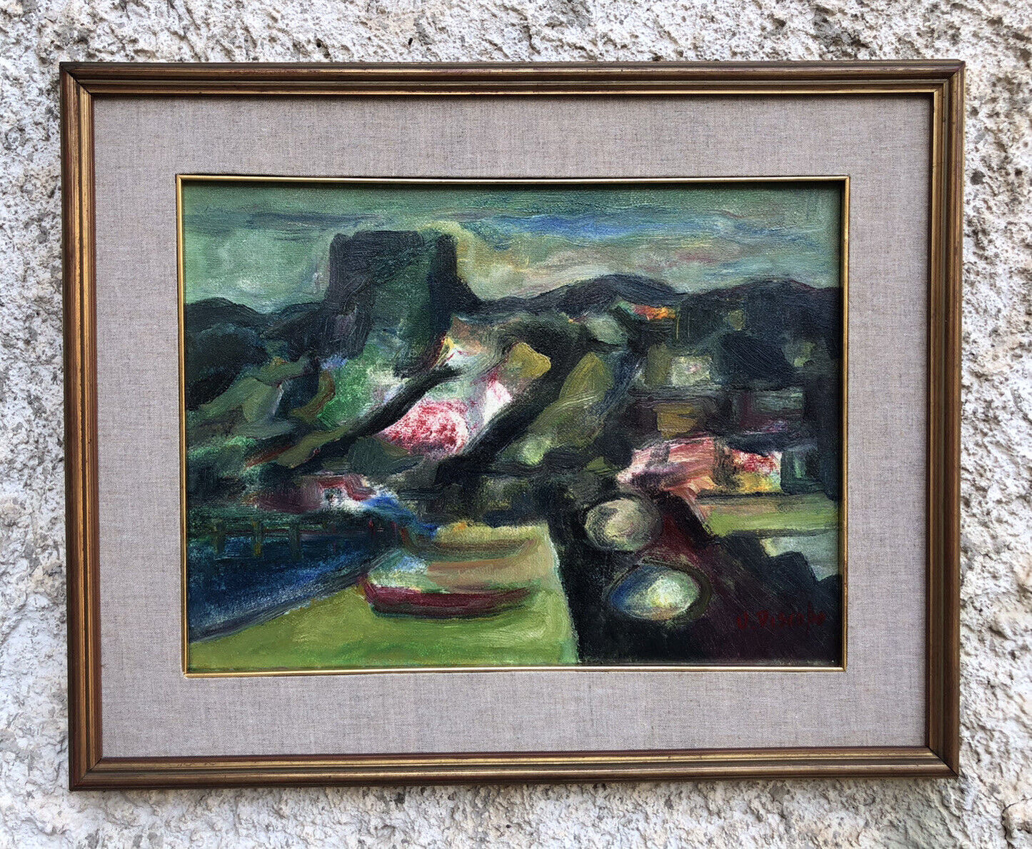Quadro vintage -Marina- dipinto a olio su tela