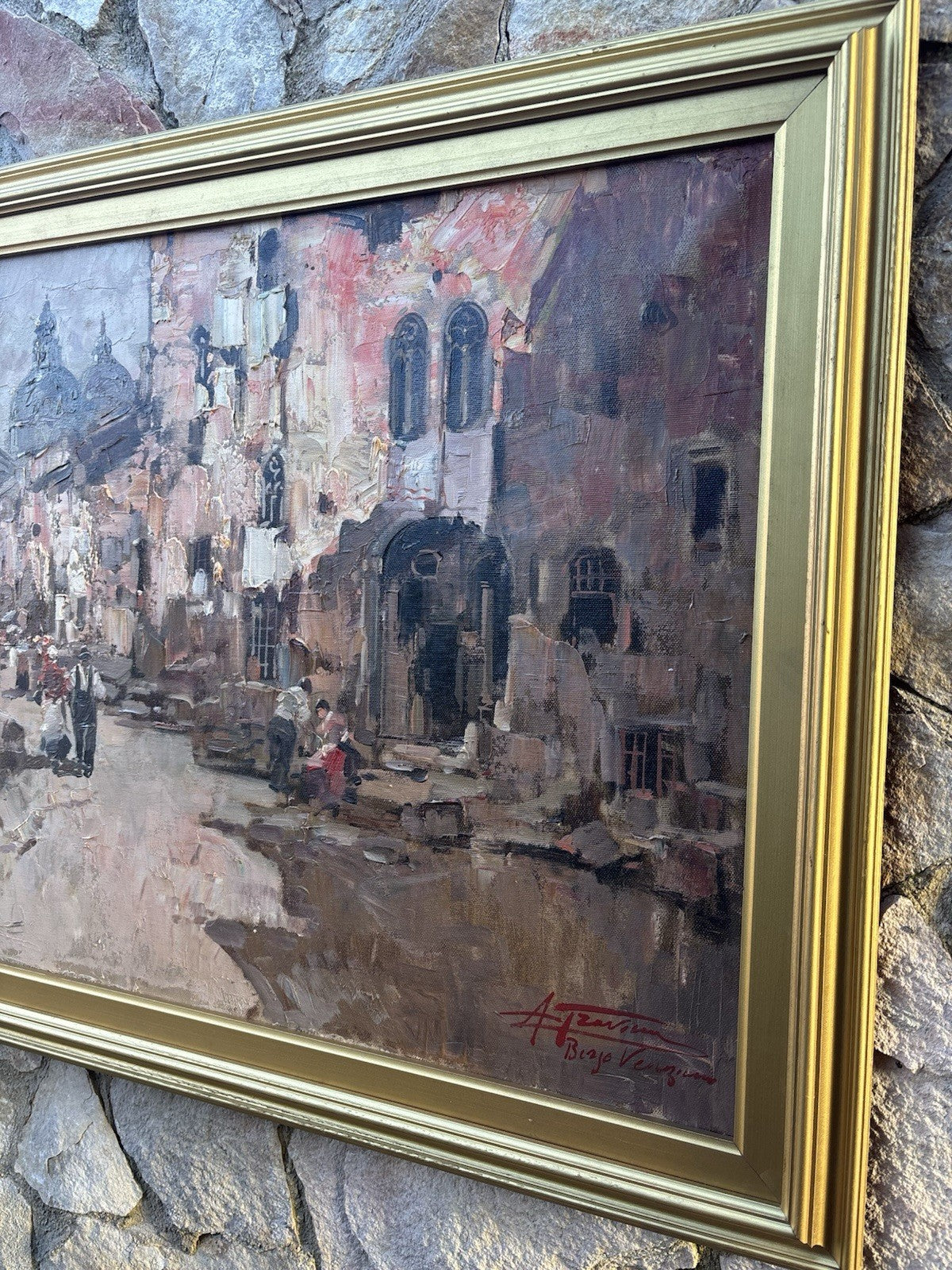 Quadro -Borgo Veneziano- Antonio Gravina- dipinto a olio su tela