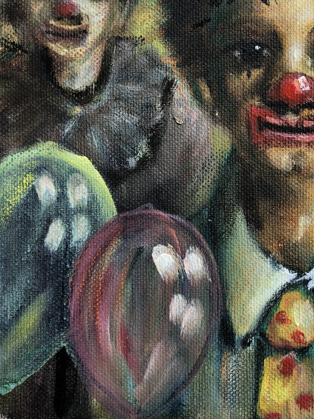 Quadro vintage -Pagliacci- dipinto a olio su tela