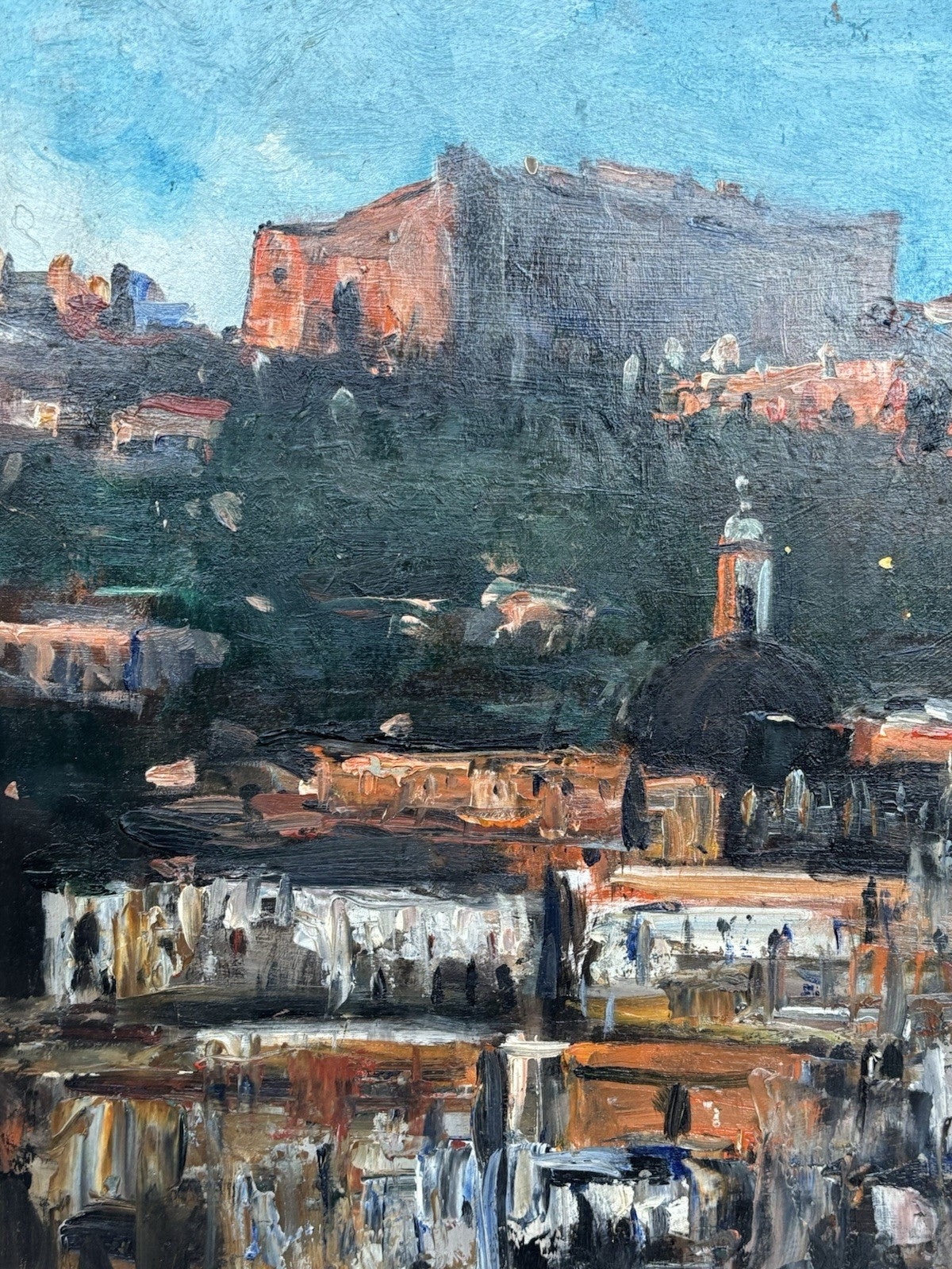 Quadro -Paesaggio Con Case- Giovanni Pane dipinto a olio