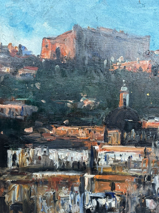 Quadro -Paesaggio Con Case- Giovanni Pane dipinto a olio