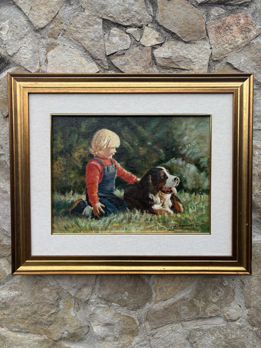 Quadro -Amici- Aldo Buonoconto- dipinto a olio su tela
