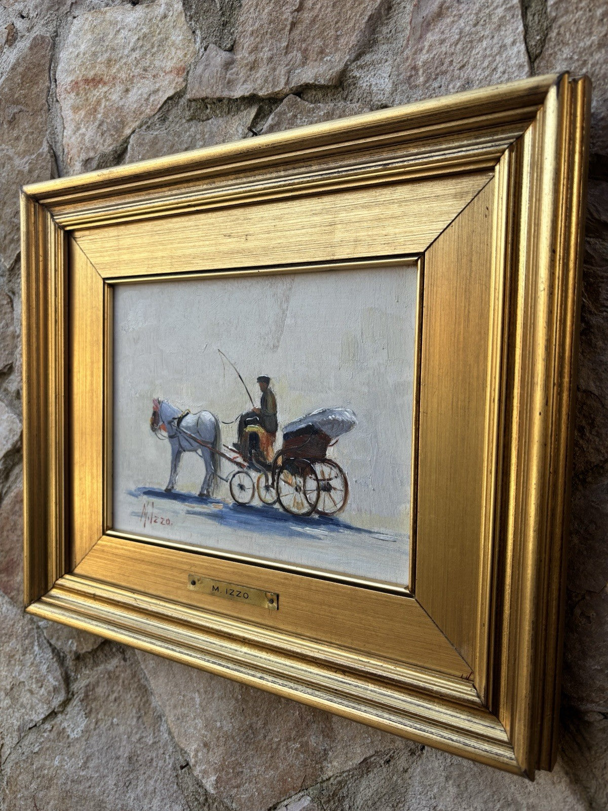 Quadro -La Carrozzella- Maria Izzo dipinto a olio