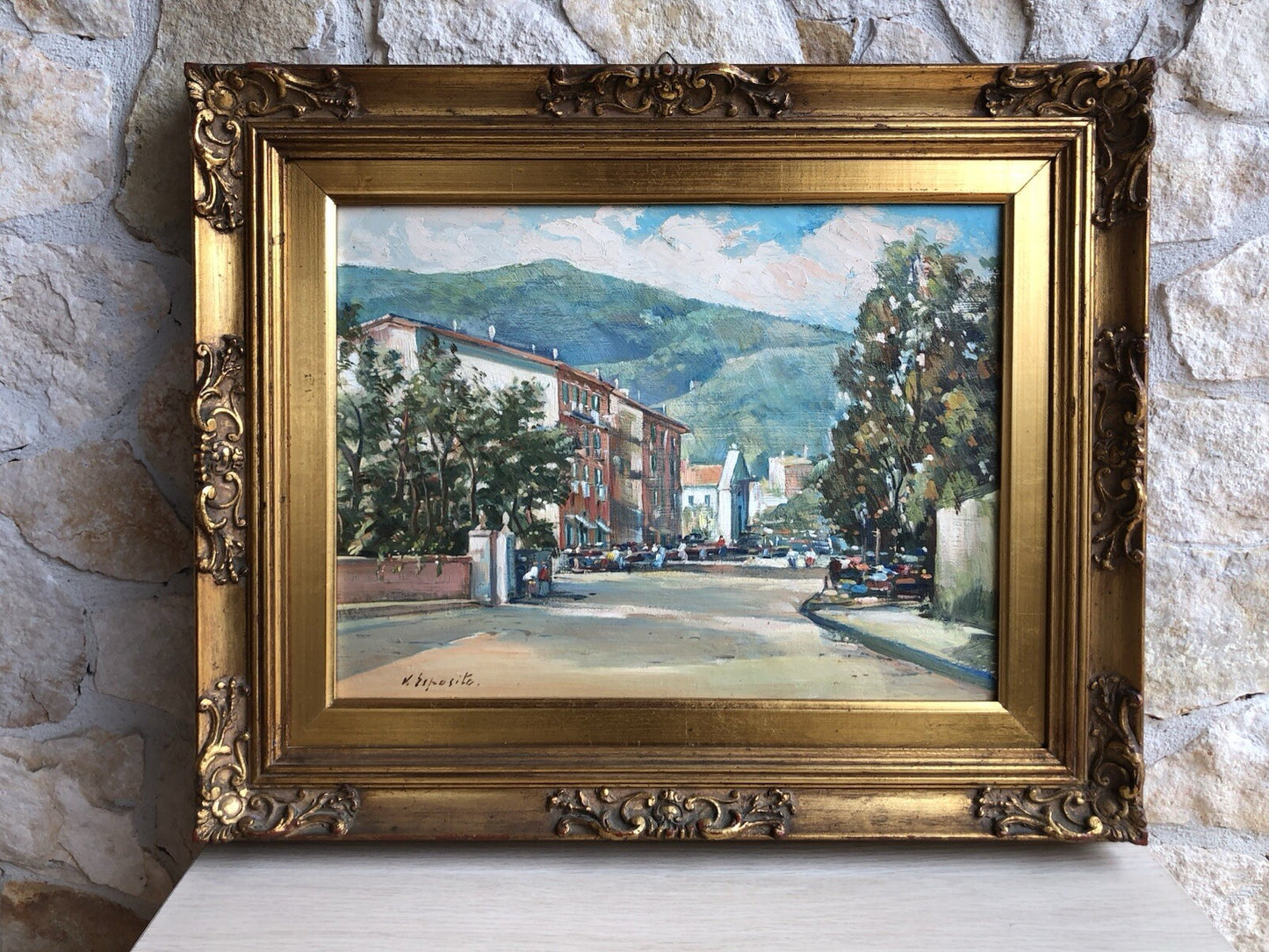 Quadro -Paesaggio Con Strada- dipinto a olio