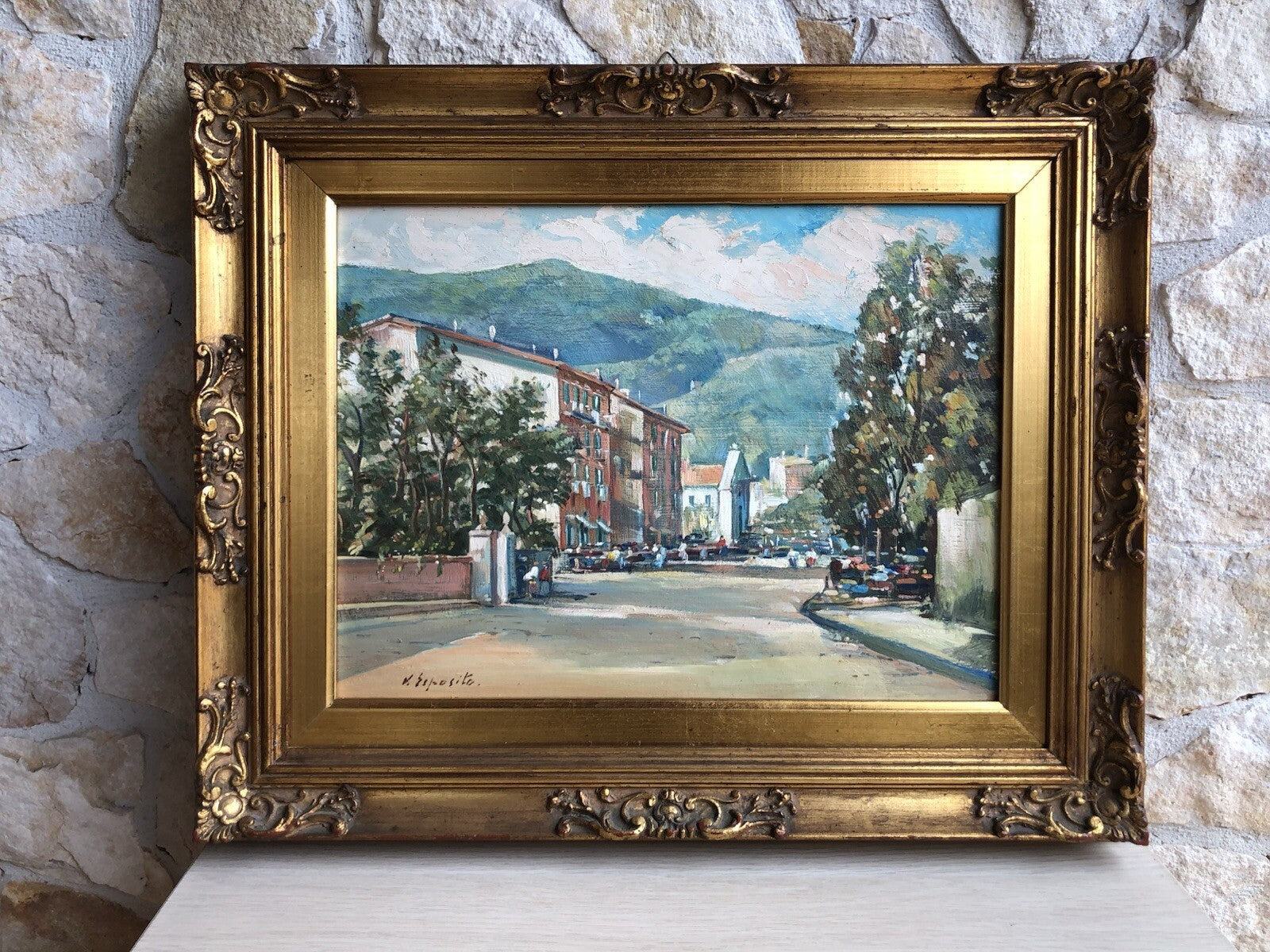 Quadro -Paesaggio Con Strada- dipinto a olio