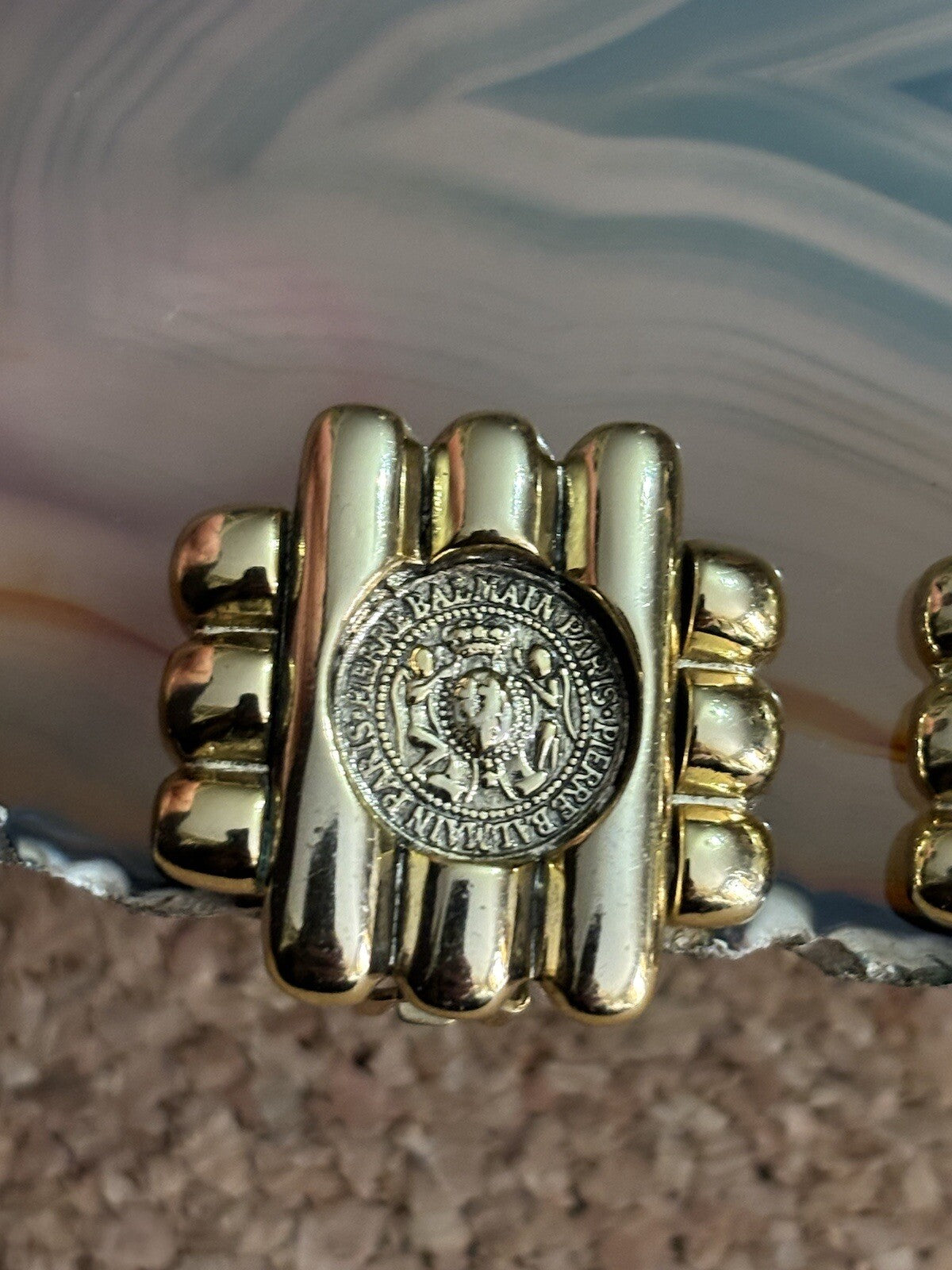 Orecchini A Clip Vintage Pierre Balmain In Ottone