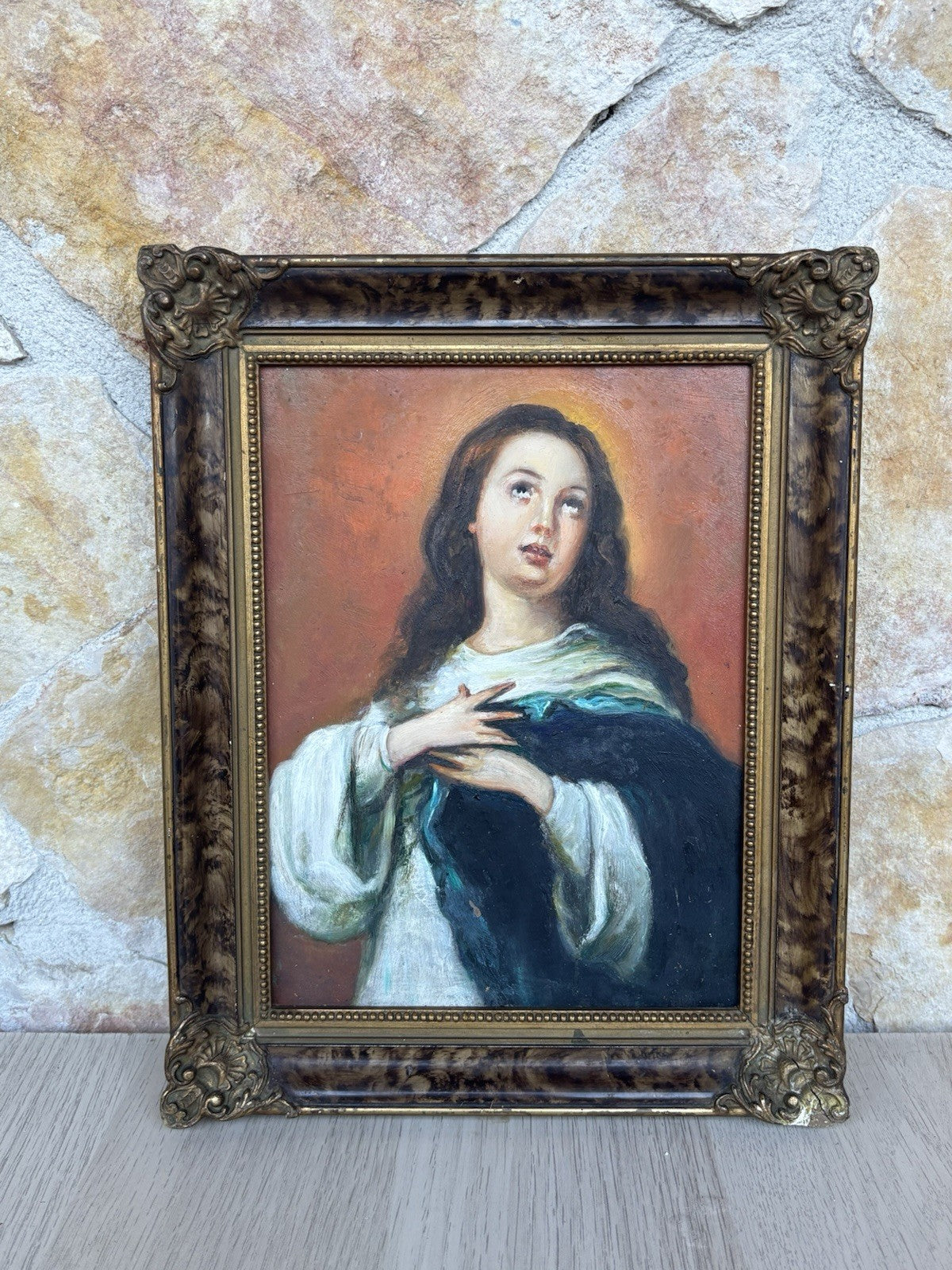 Quadro antico -Madonna- dipinto a olio su tavola