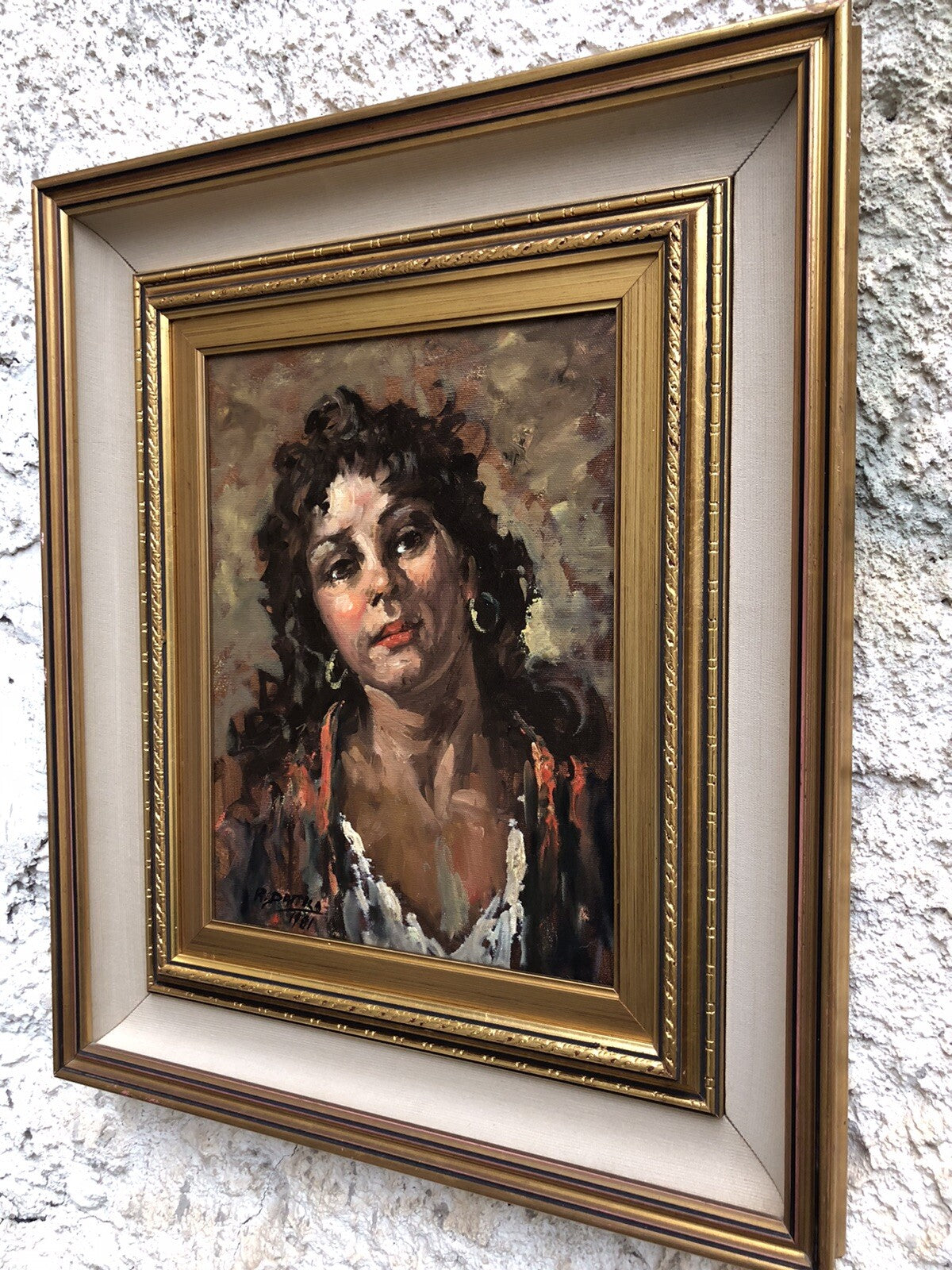 Quadro vintage -Figura Donna- dipinto a olio su tela
