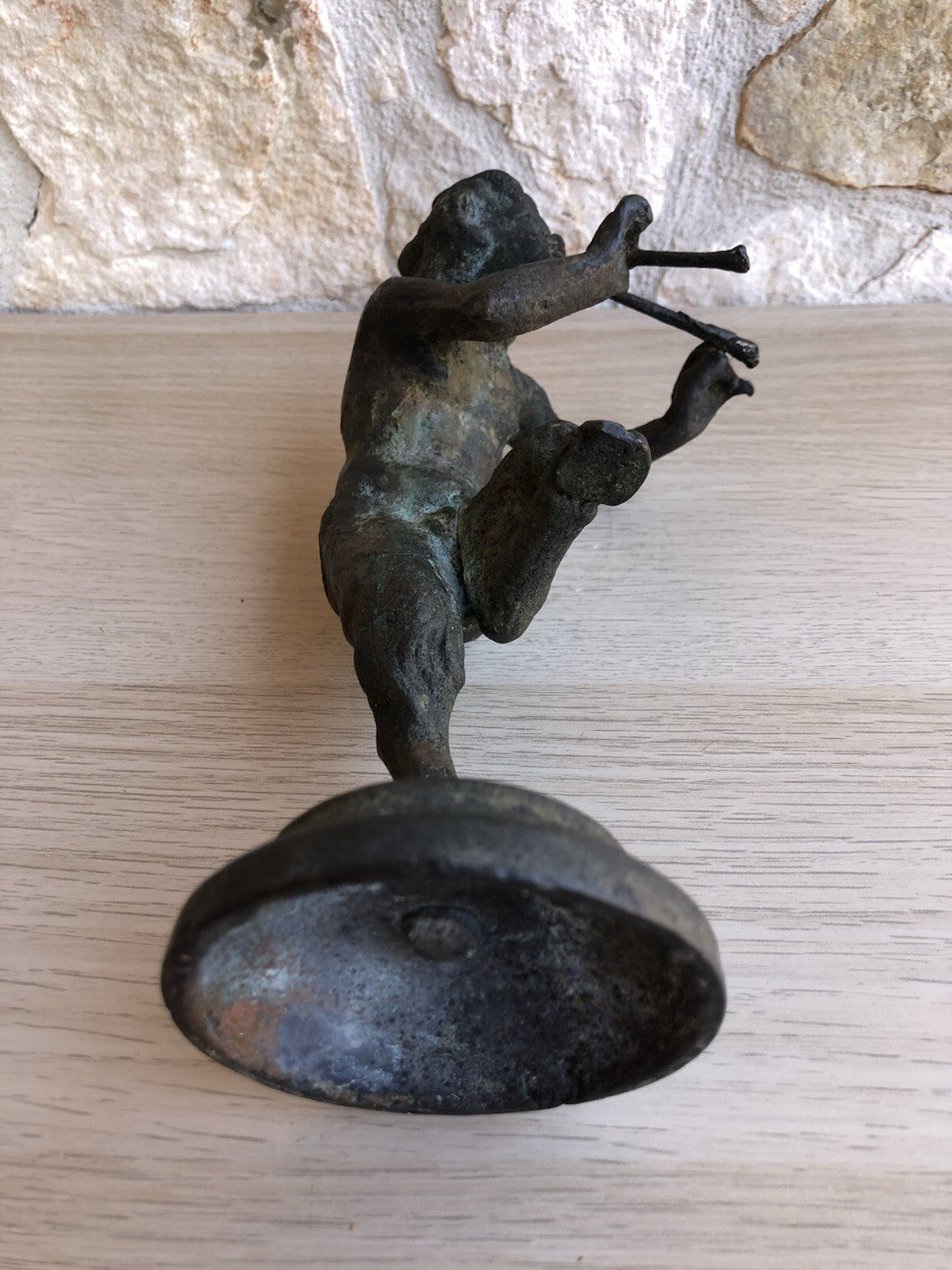 Scultura Vintage In Bronzo -Fauno Con Piffero