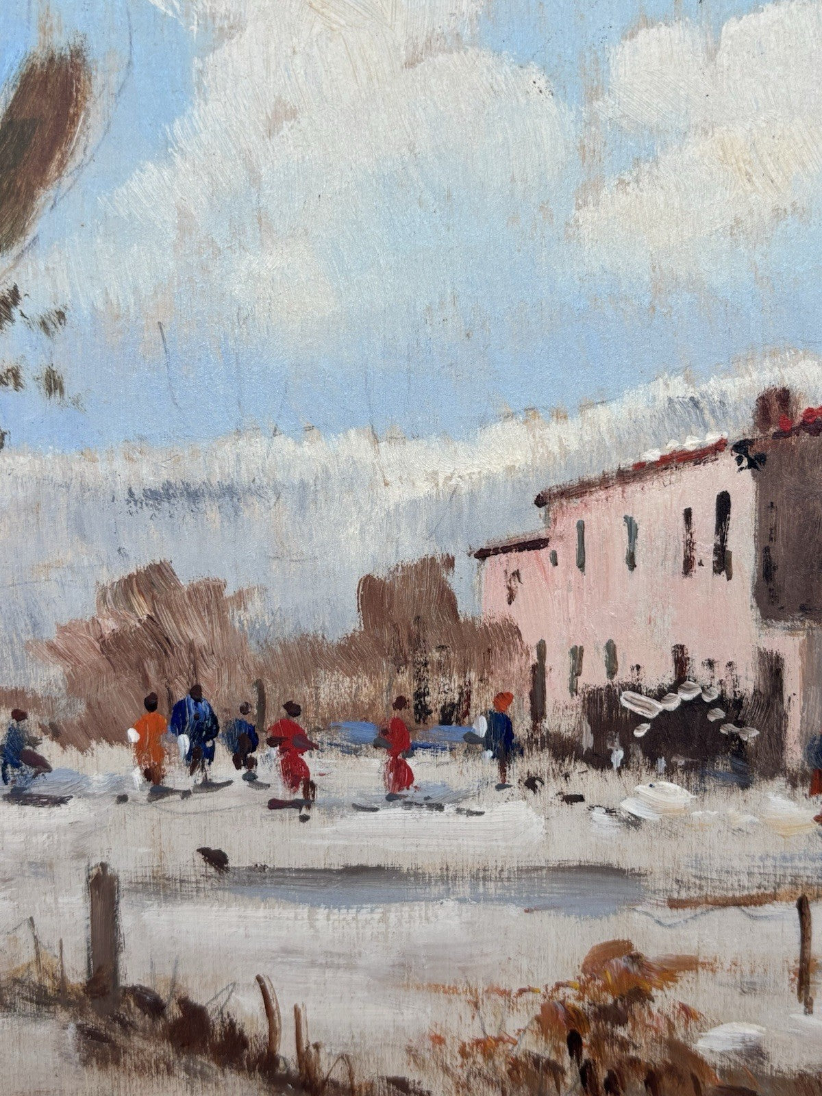 Quadro -Paesaggio Innevato- Maria Izzo dipinto a olio su tavoletta