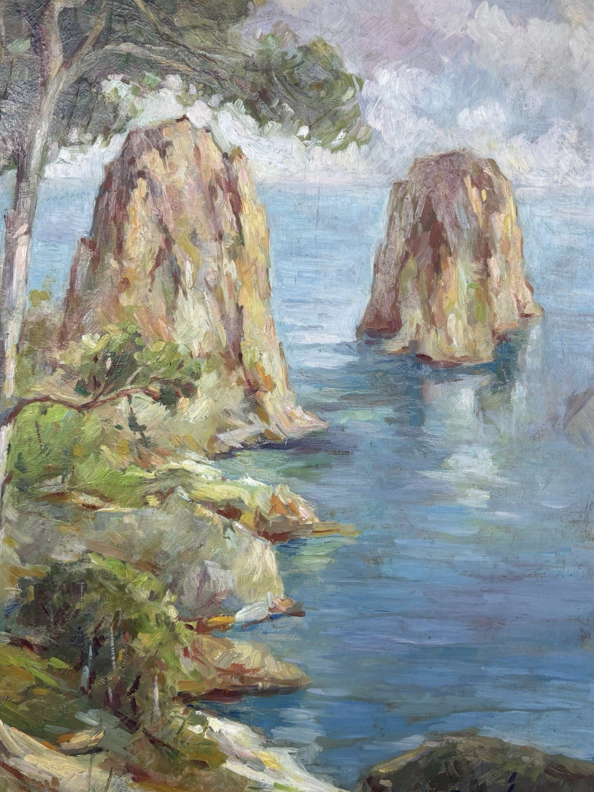 Quadro -Capri- dipinto a olio su tavoletta