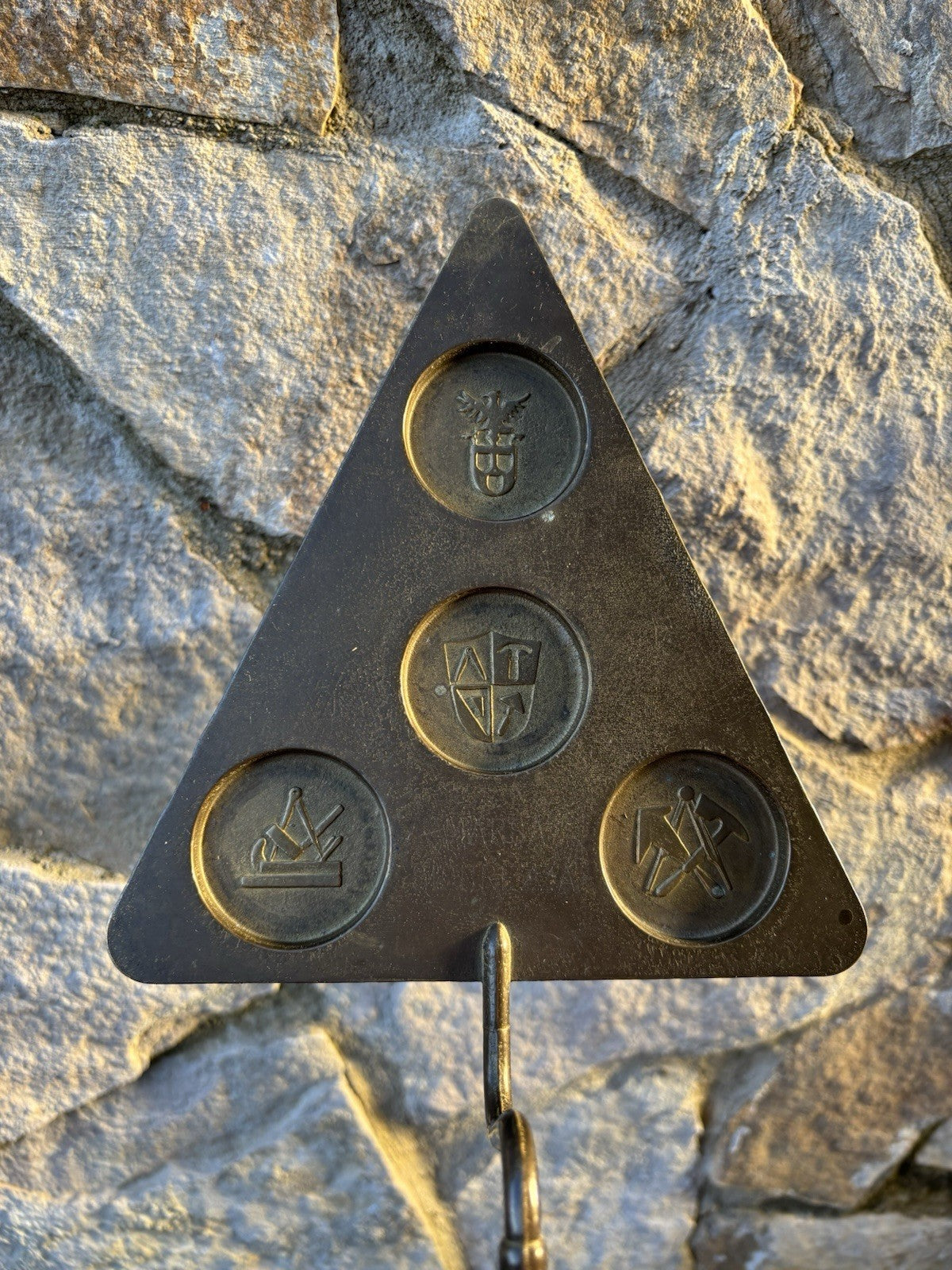 Cazzuola Massonica Vintage In Ottone E Legno