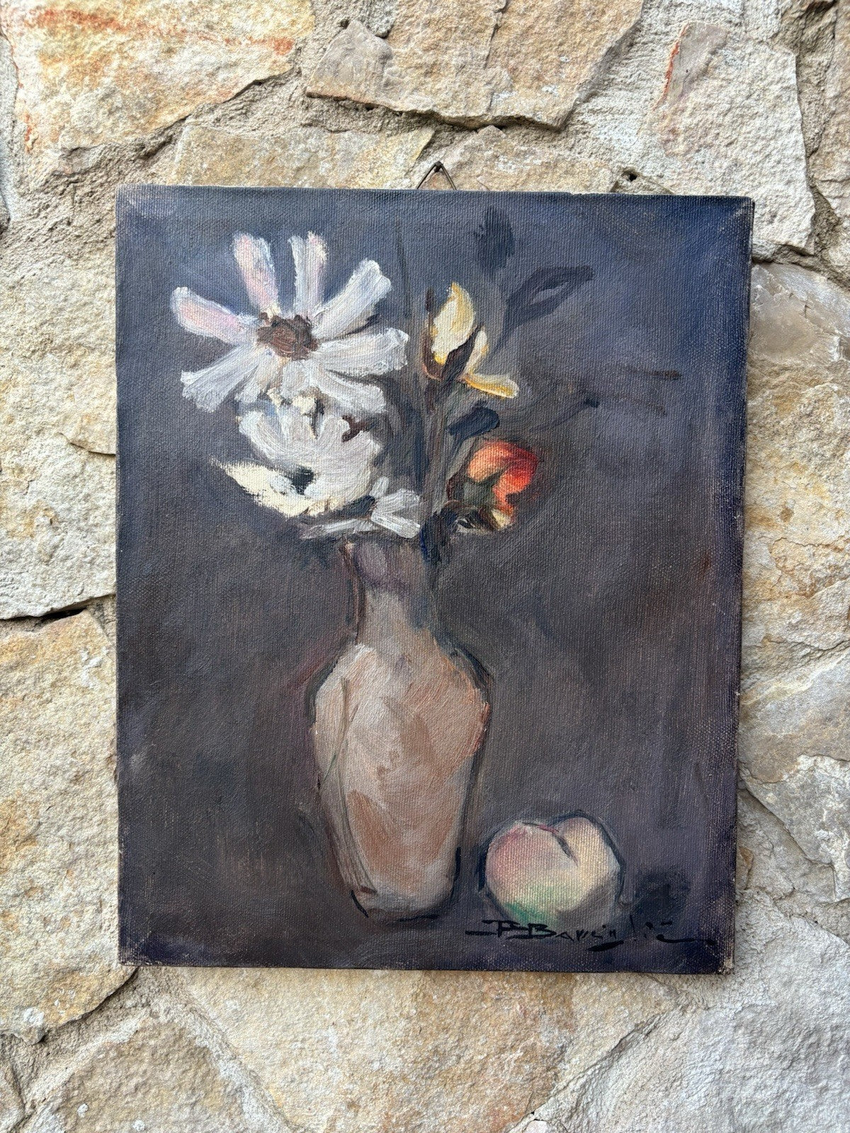 Quadro -Vaso Con Fiori- Raffaele Barscigliè dipinto a olio su tela