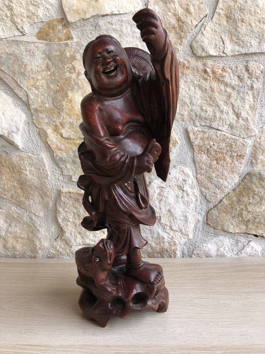 Scultura Cinese Vintage In Legno