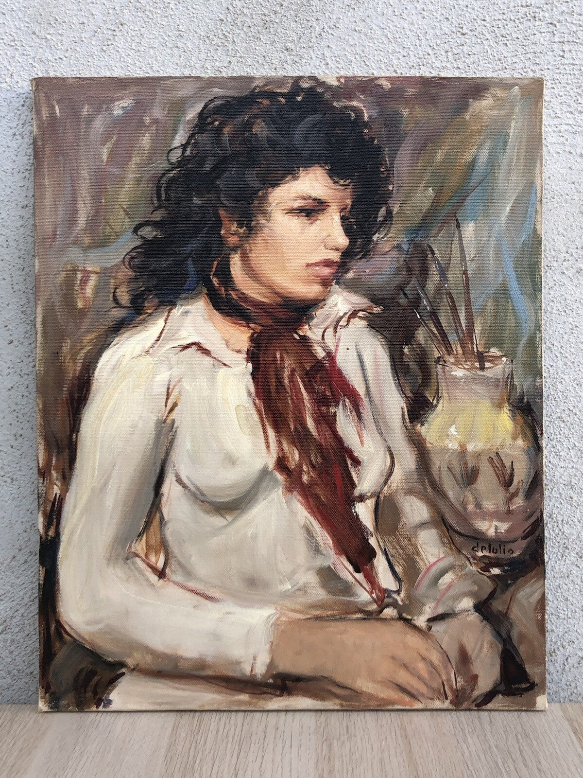 Quadro vintage -Figura Donna- dipinto a olio su tela