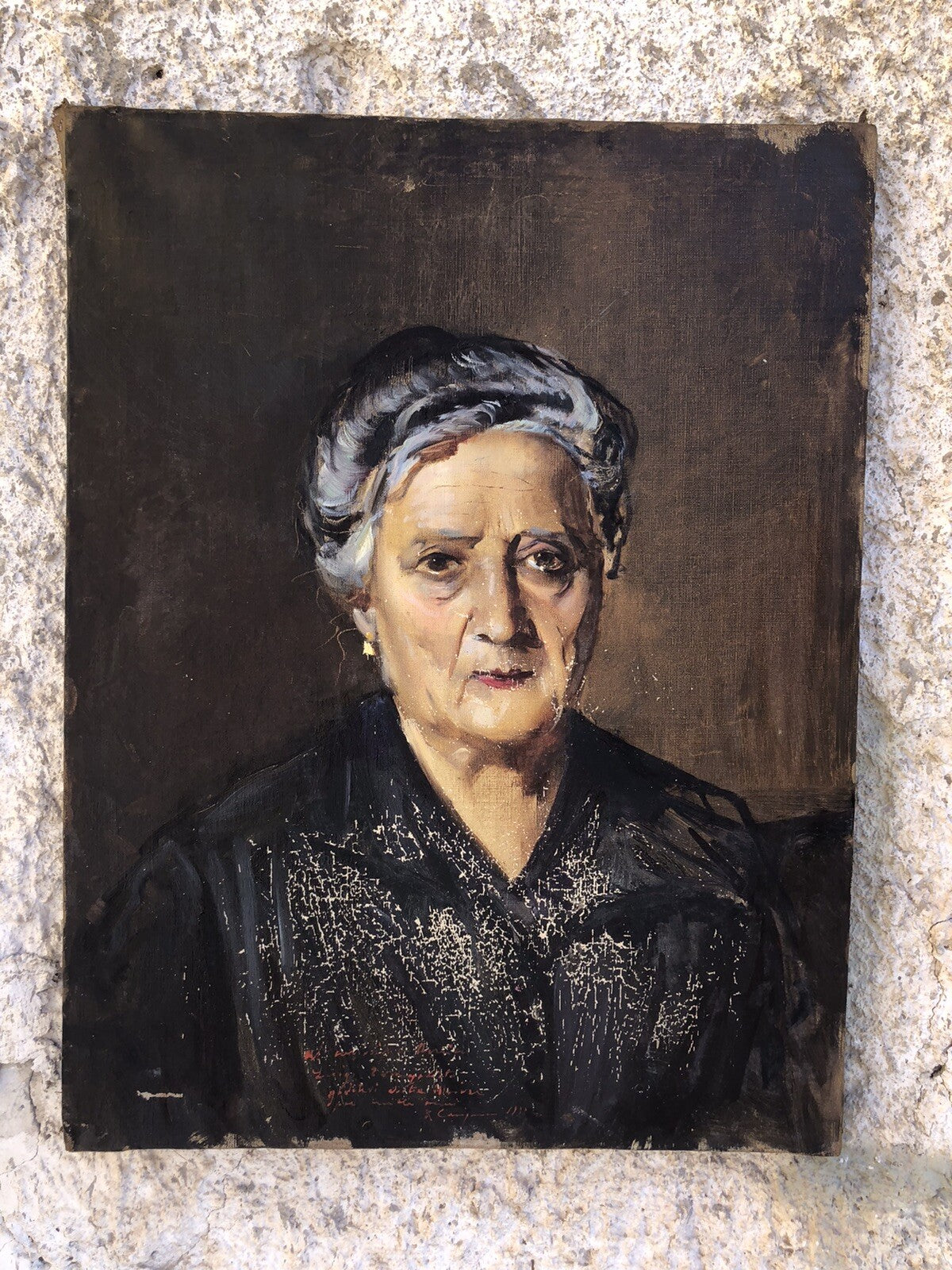 Quadro antico -Ritratto-dipinto a olio su tela