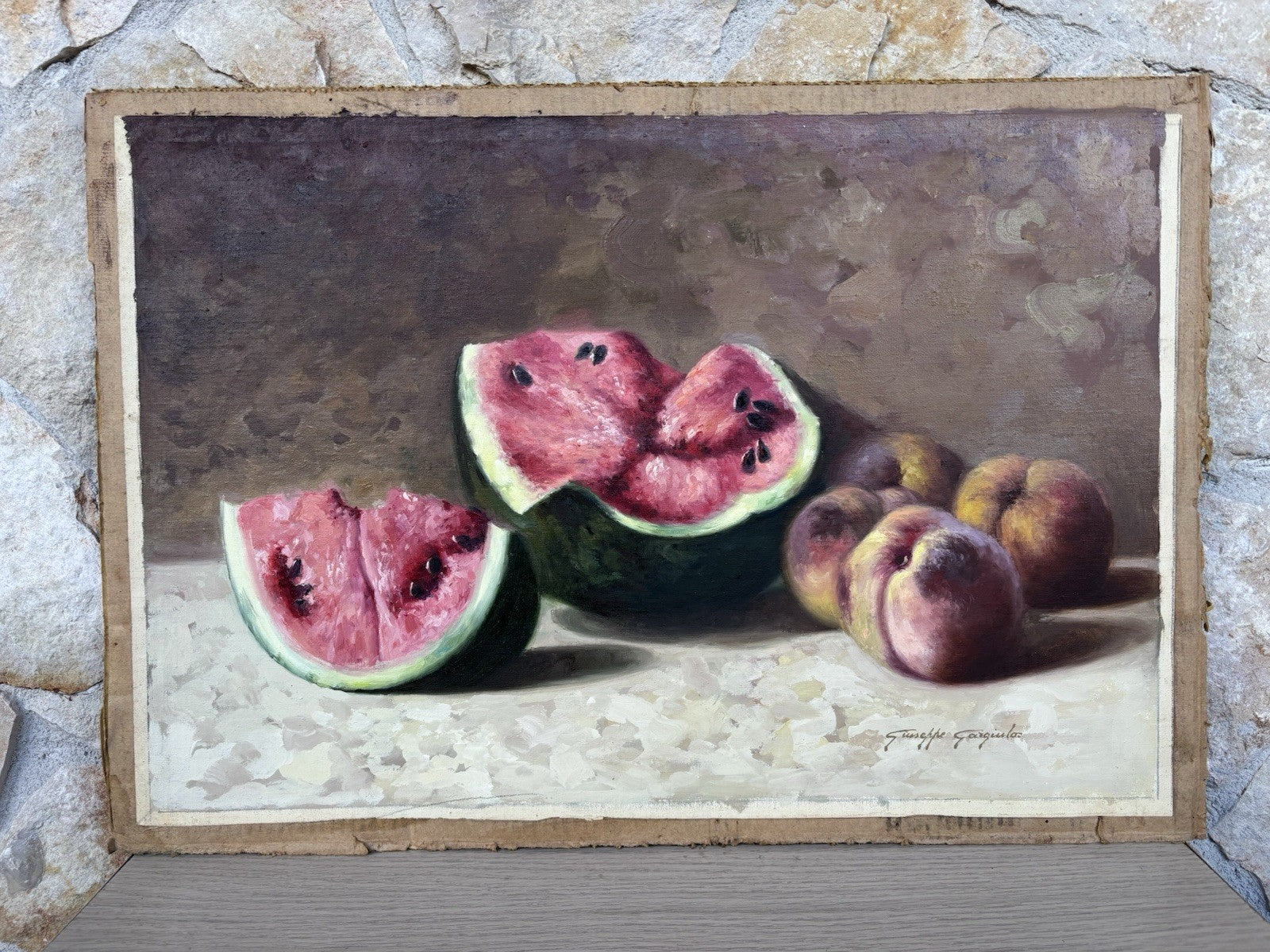 Quadro -Natura Morta- Giuseppe Gargiulo dipinto a olio su tela