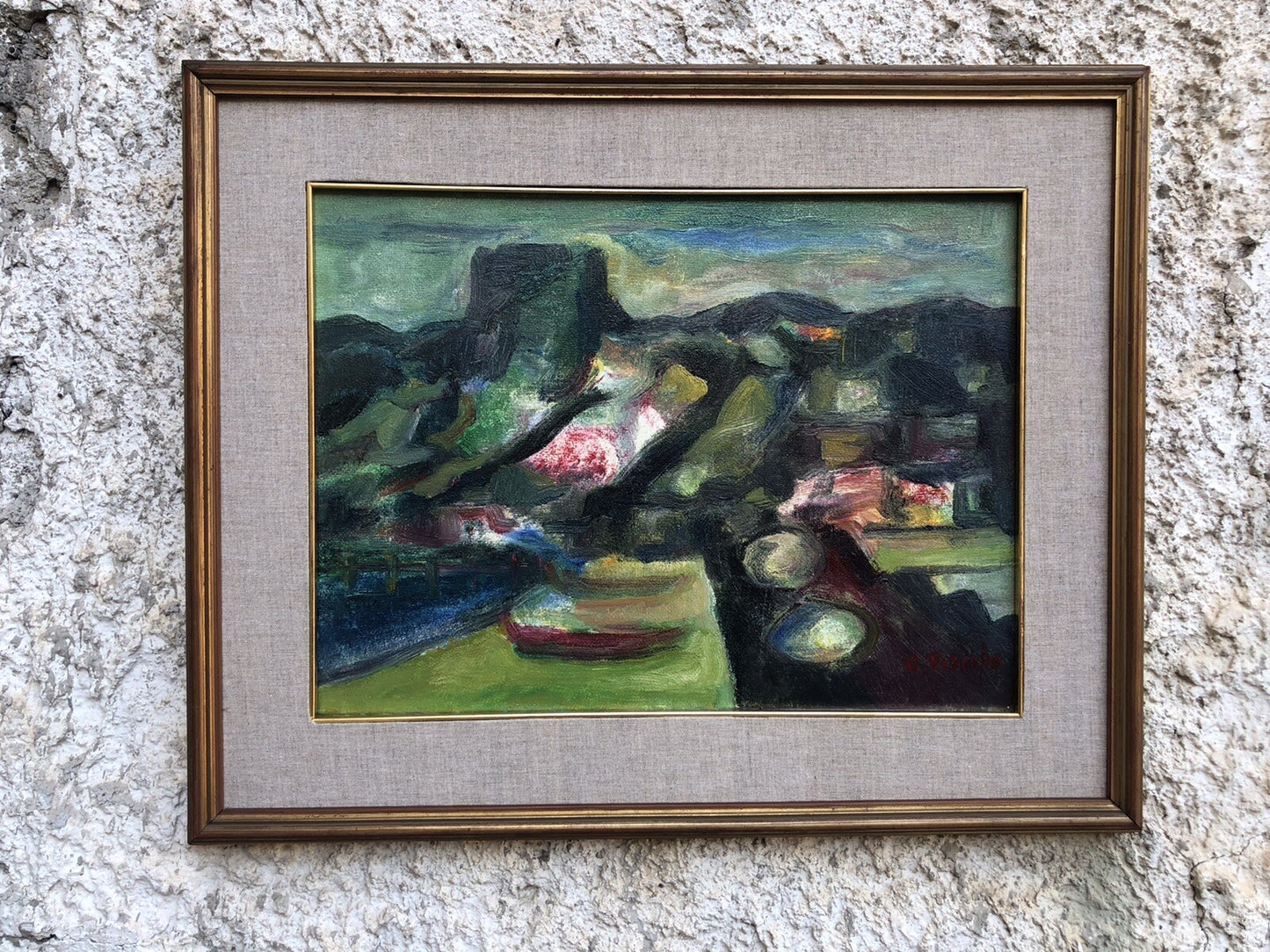 Quadro vintage -Marina- dipinto a olio su tela
