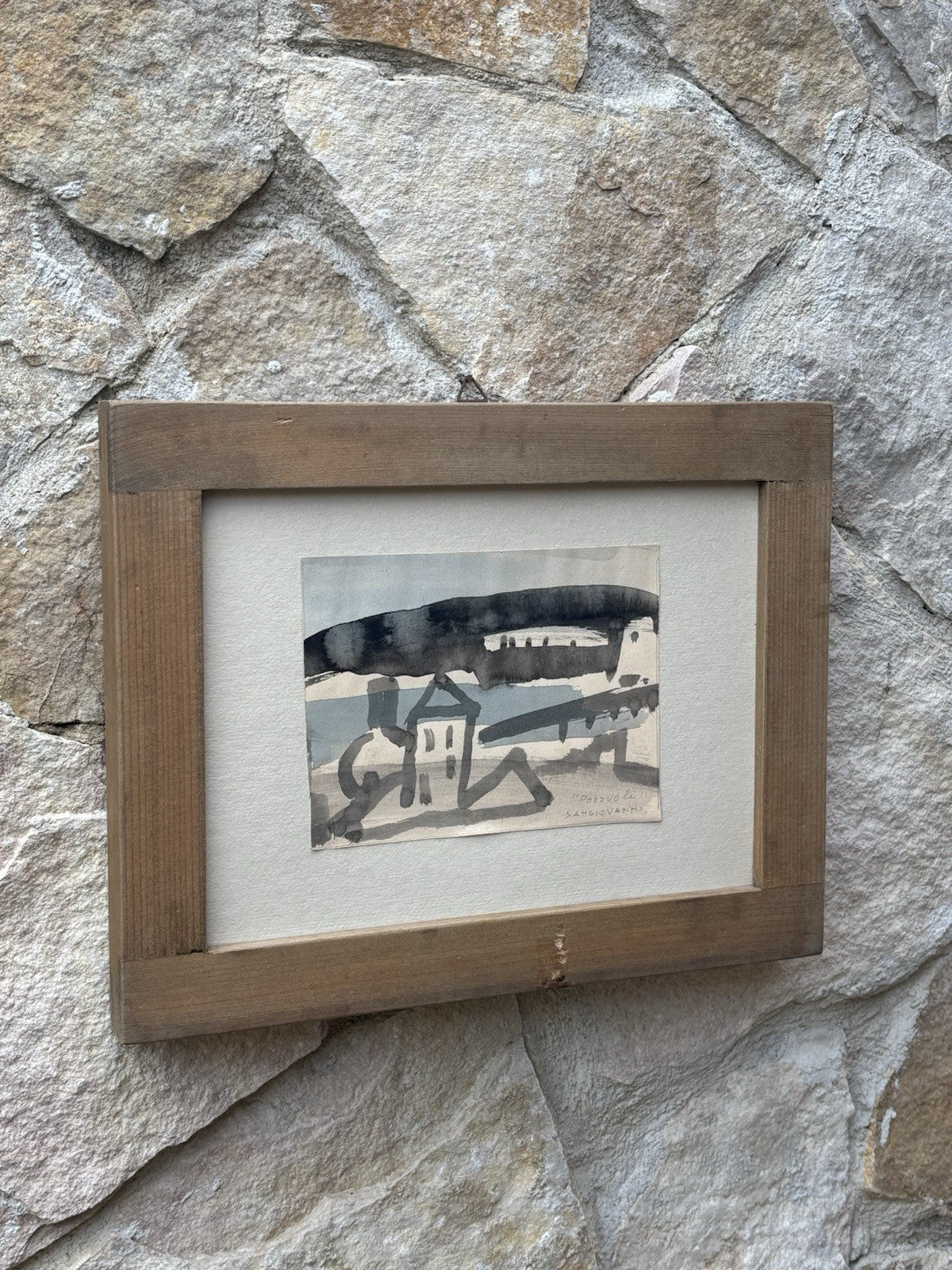 Quadro -Pozzuoli- Mario Sangiovanni acquerello su carta