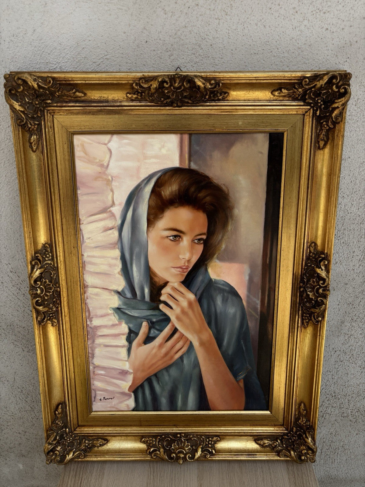 Quadro -Volto Femminile- Gigi Barone dipinto a olio su tela