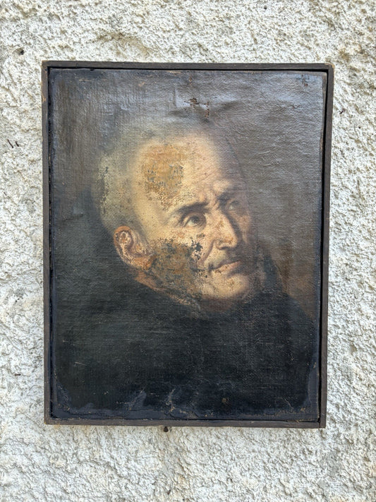 Quadro antico -Busto Di Uomo- dipinto a olio su tela