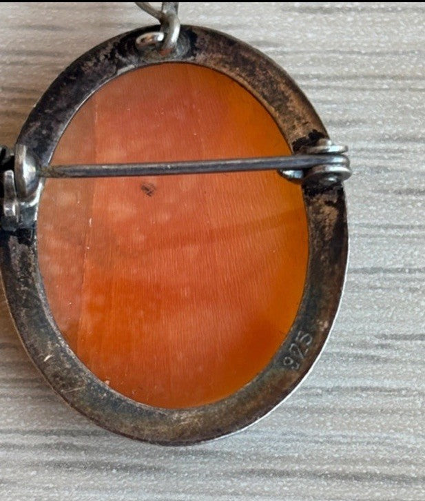 Spilla Ciondolo Cammeo In Argento 925