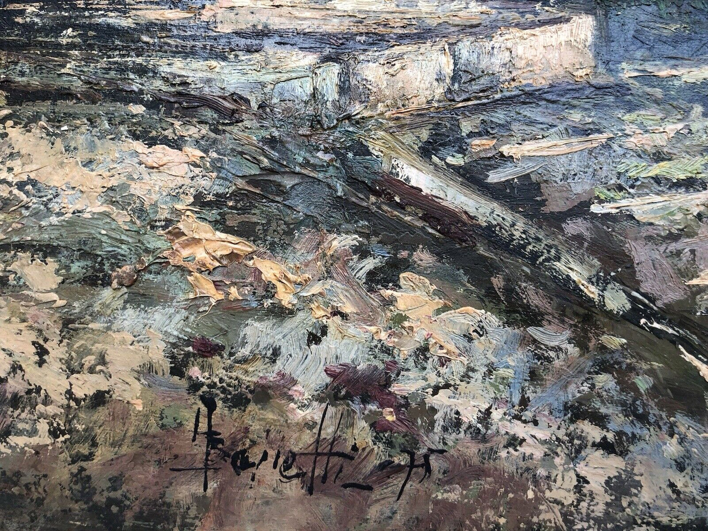 Quadro vintage -Paesaggio Napoletano- dipinto a olio su tavola