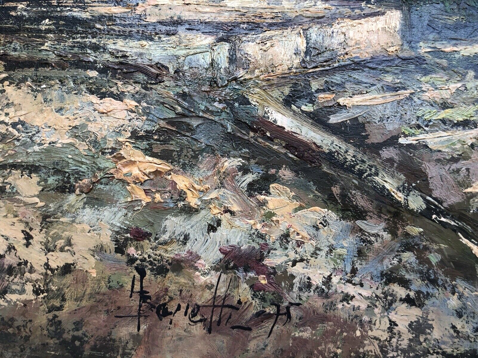 Quadro vintage -Paesaggio Napoletano- dipinto a olio su tavola