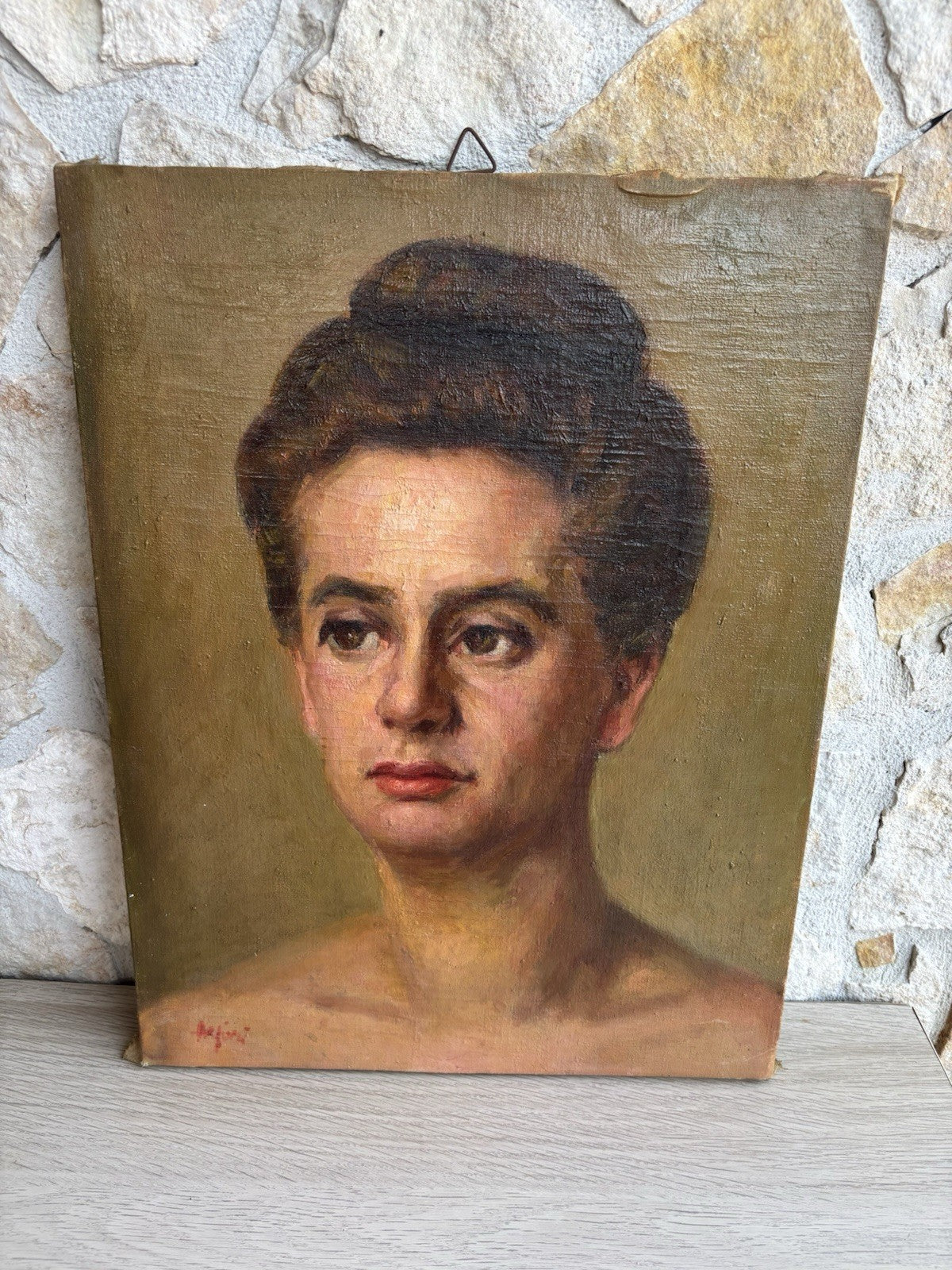 Quadro antico -Figura Di Donna- dipinto a olio su tela