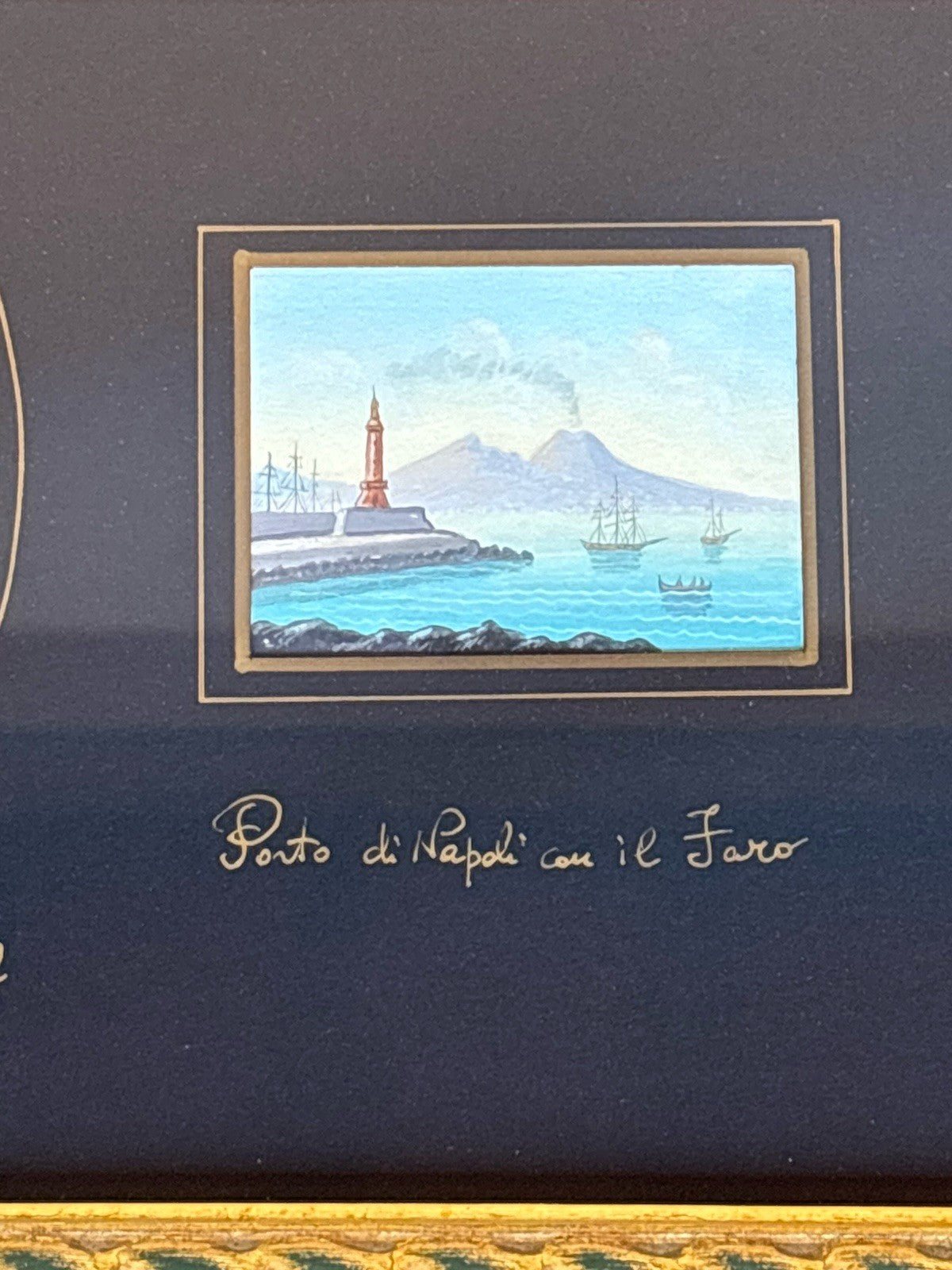 Coppia Di Quadri Vintage Gouache Dipinti -Napoli-