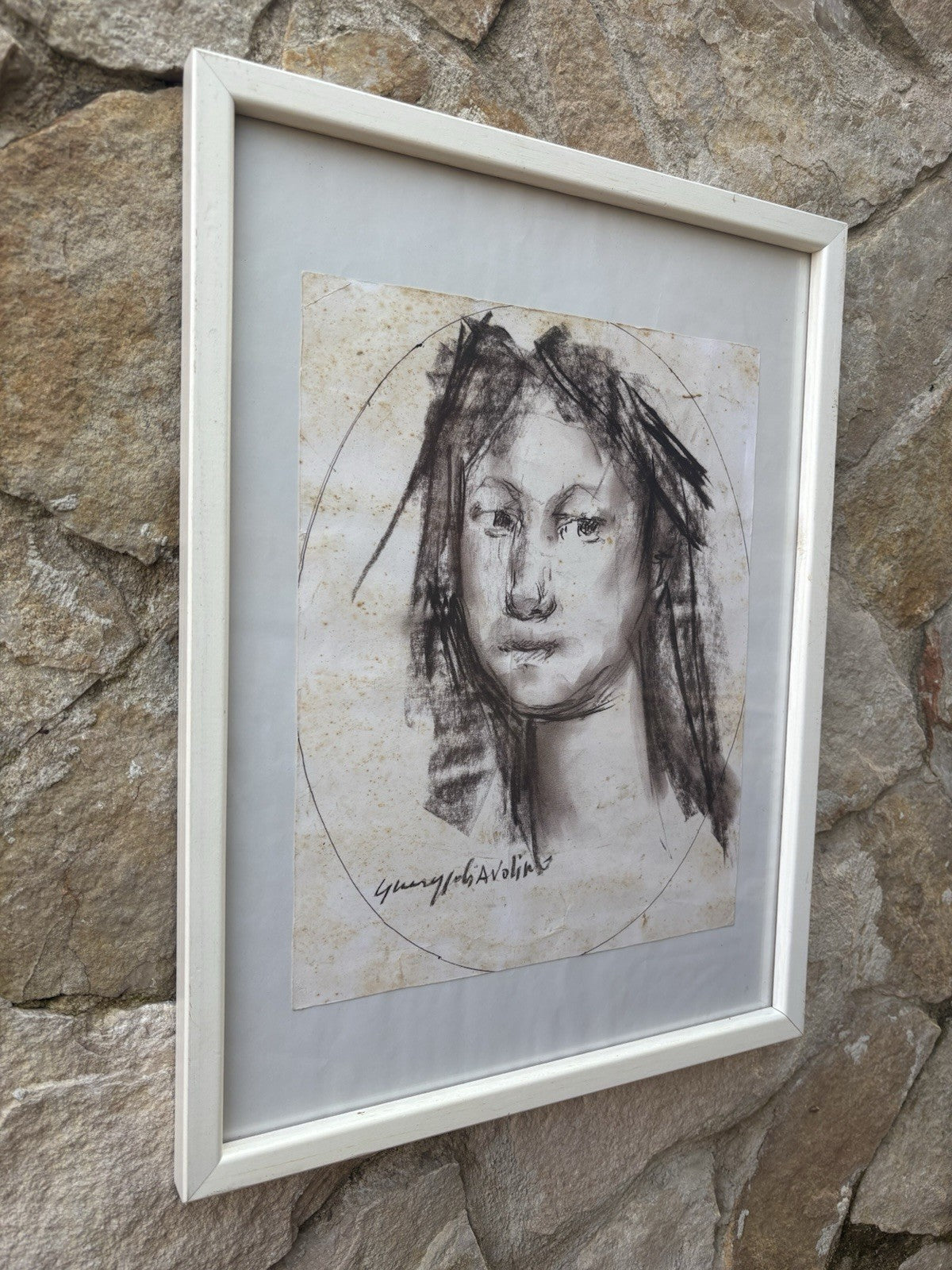 Quadro -Volto Di Donna- Giuseppe Ciavolino- disegno su carta
