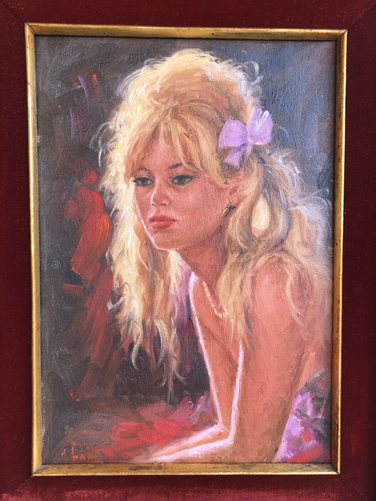 Quadro -Figura Di Donna- dipinto a olio su tela