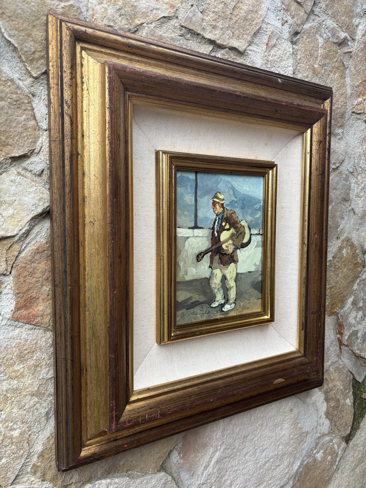 Quadro -Posteggiatore Napoletano- Aniello Eco dipinto a olio