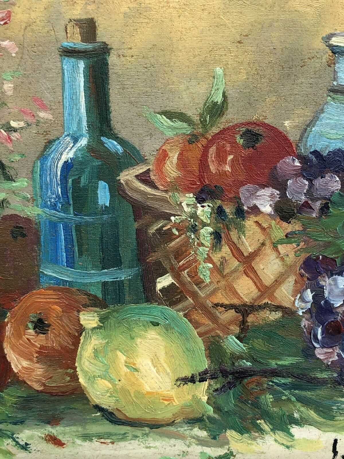Quadro vintage -Natura Morta- dipinto a olio su tavoletta
