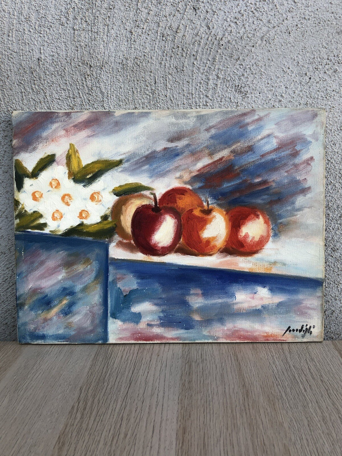 Quadro vintage -Natura Morta- dipinto a olio su tela