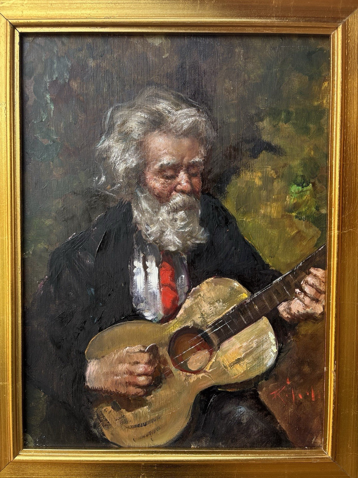 Quadro -Chitarrista- Franco Rispoli- dipinto a olio