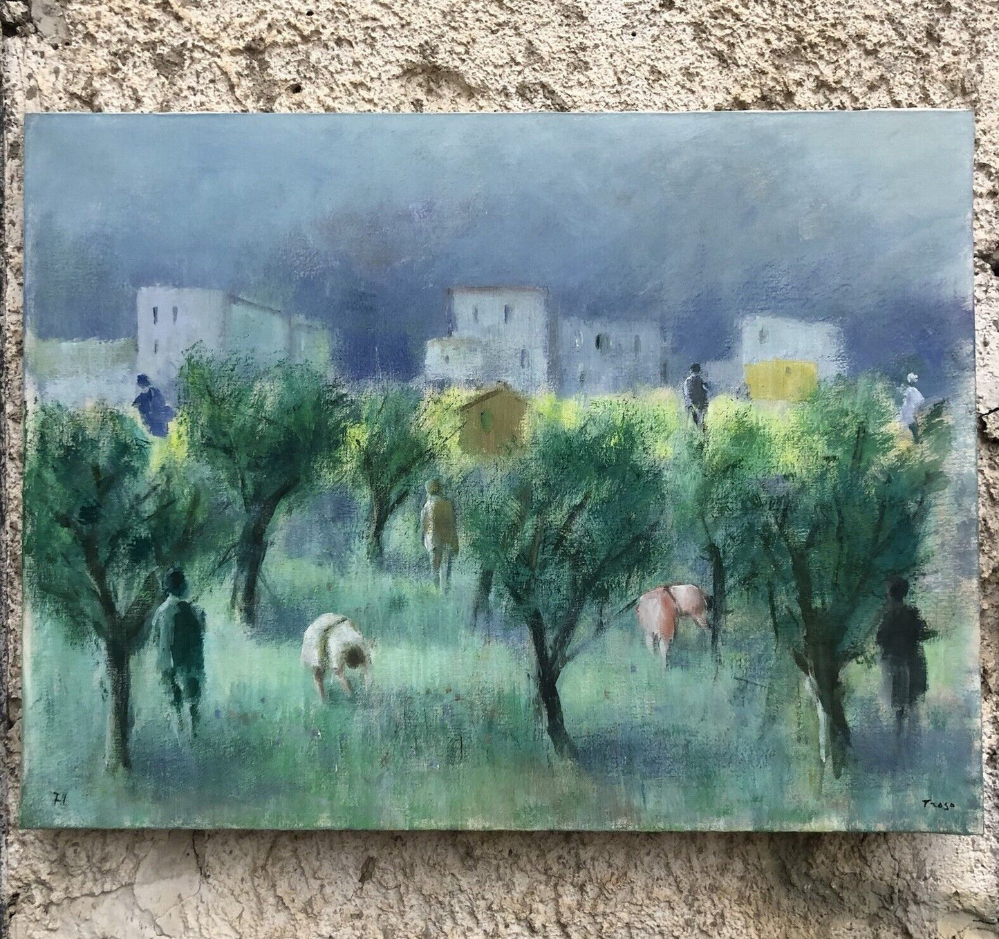 Quadro vintage -Paesaggio- dipinto a olio su tela