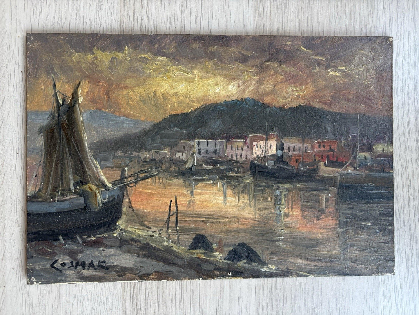 Coppia quadri -Marine Al Tramonto- Jan Cosmak  dipinti a olio