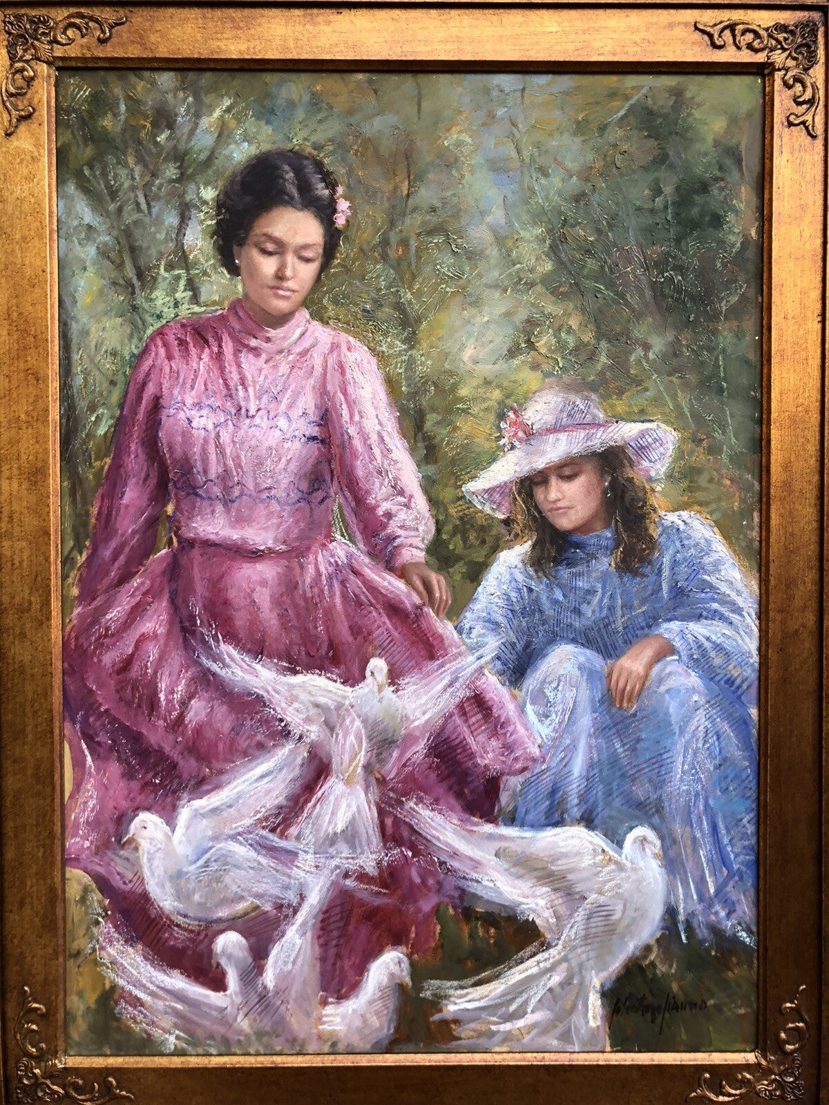 Quadro vintage -Figure Femminili- dipinto a olio