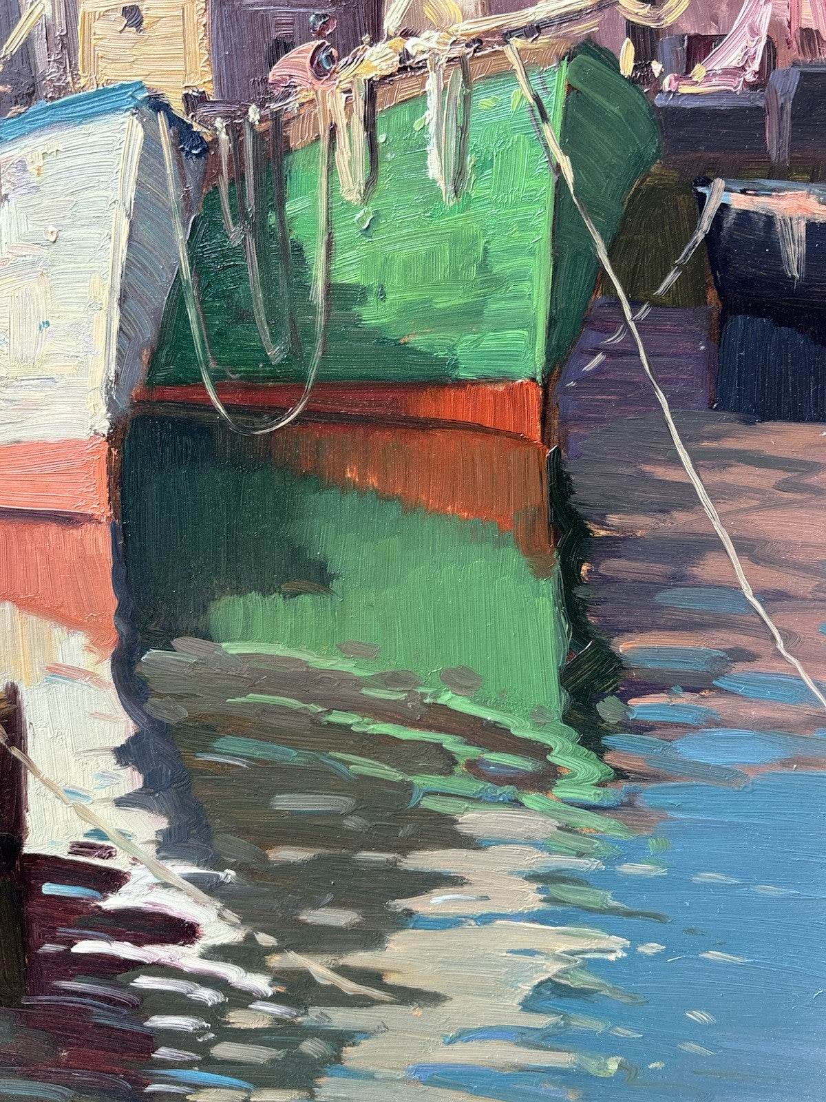 Quadro -Barche Al Porto- Paolo Malerba- dipinto a olio