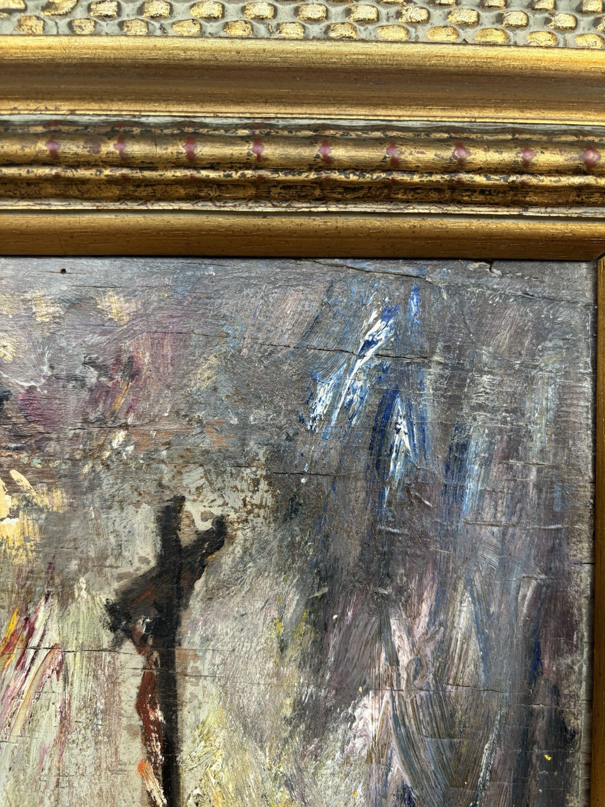 Quadro -Golgota- Guido Casciaro dipinto a olio su tavola