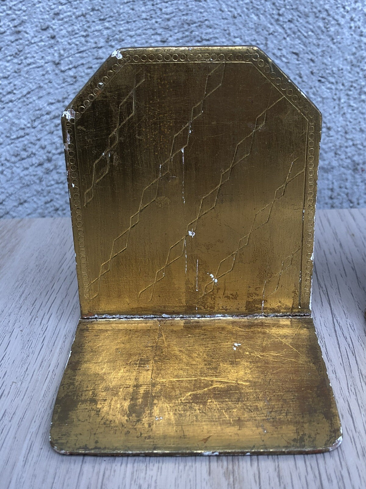 Coppia Di Fermalibri In Legno Stile Fiorentino