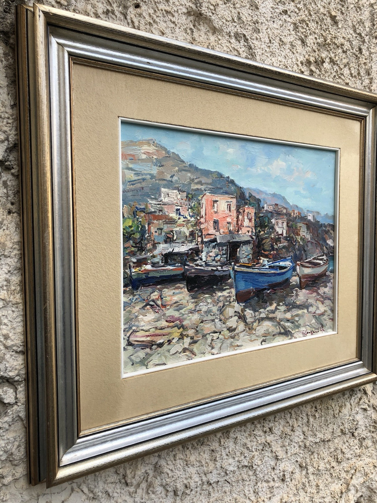 Quadro -Barche A Riposo- dipinto a olio su tela