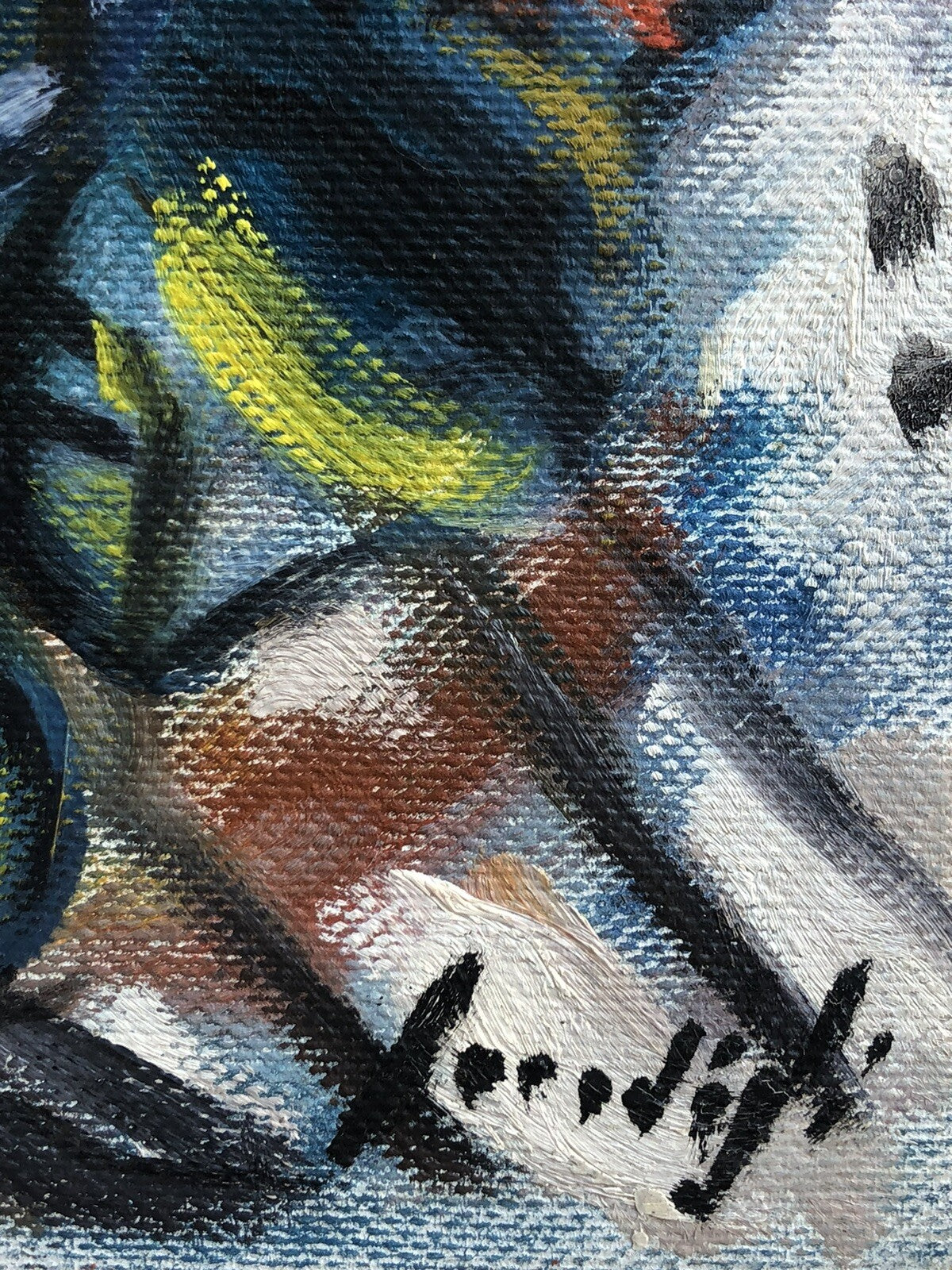 Quadro vintage -Fiori- dipinto a olio su tela