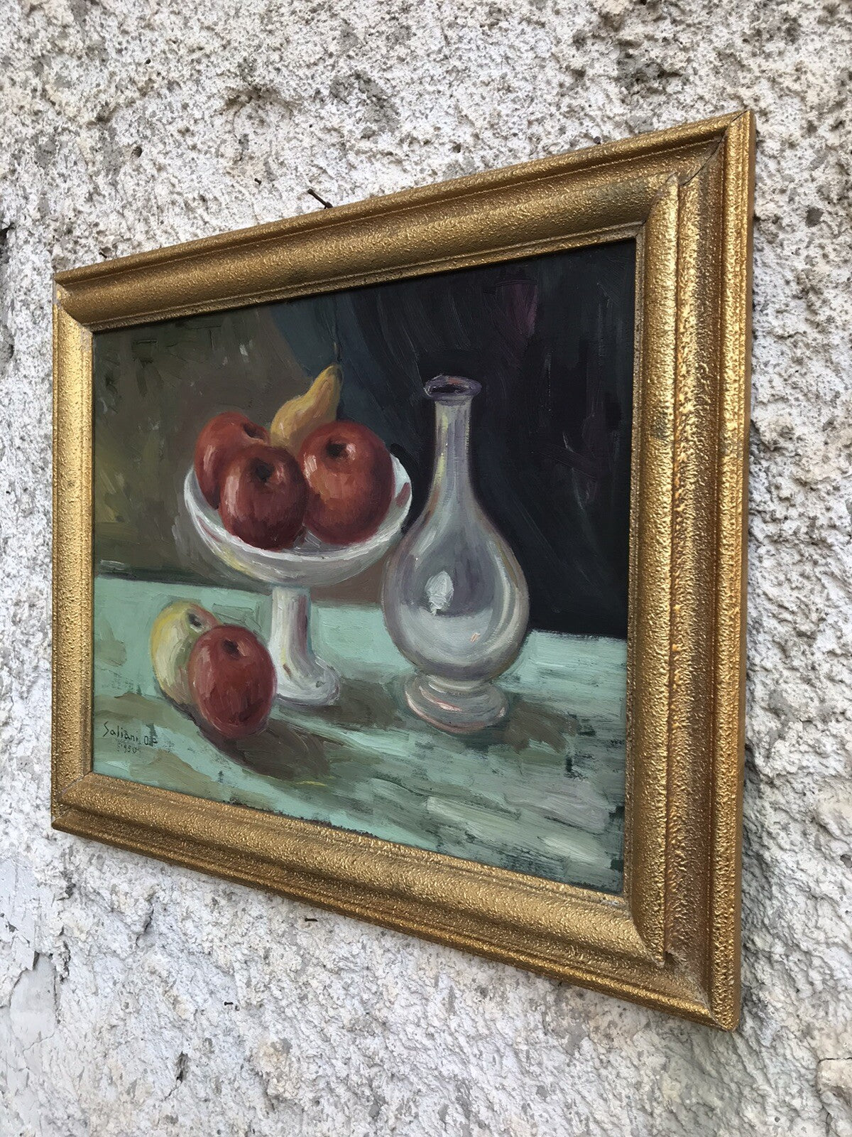 QUADRO VINTAGE -NATURA MORTA- DIPINTO A OLIO SU TAVOLA