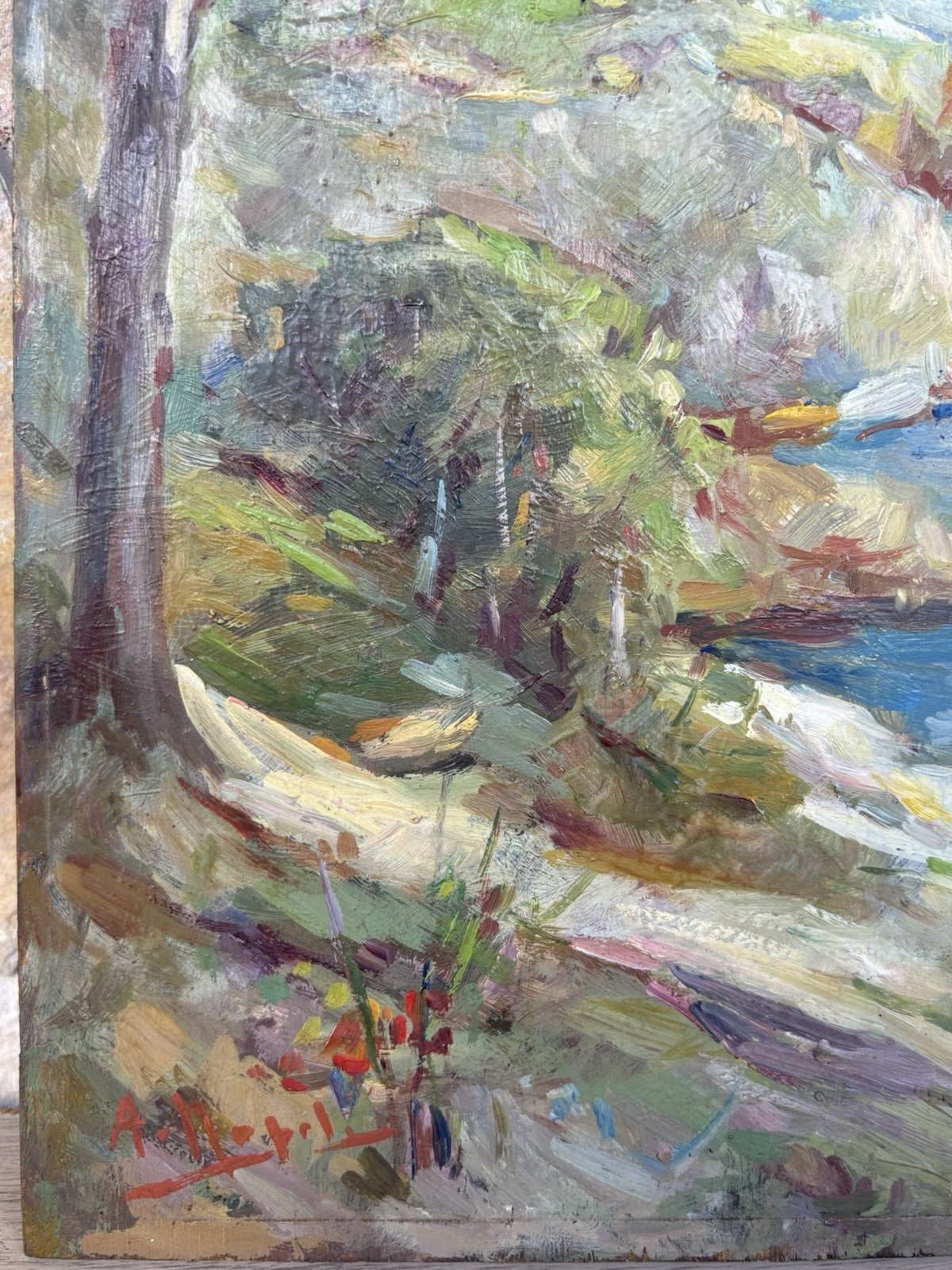 Quadro -Capri- dipinto a olio su tavoletta