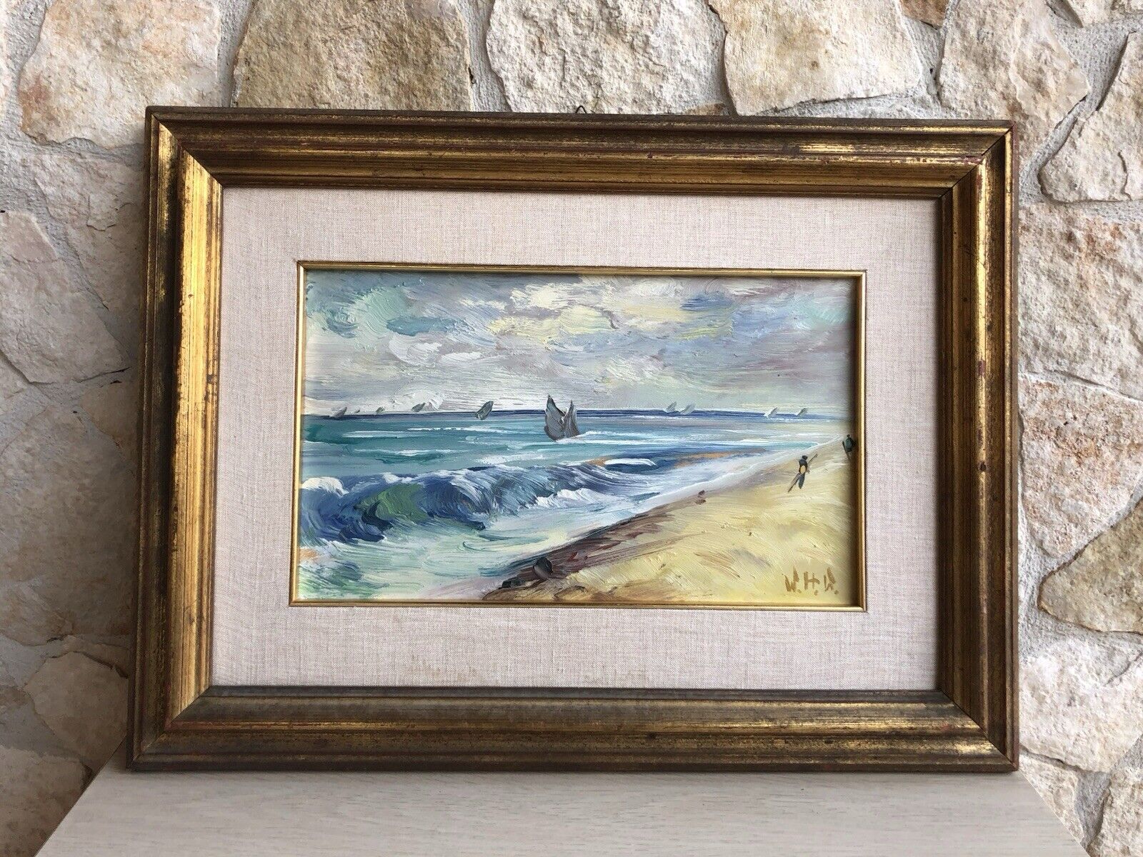 Quadro -Marina- dipinto a olio su tavola
