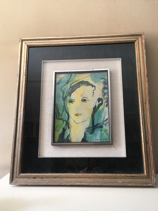 Quadro Ernesto Treccani serigrafia su lastra argento 800 vintage