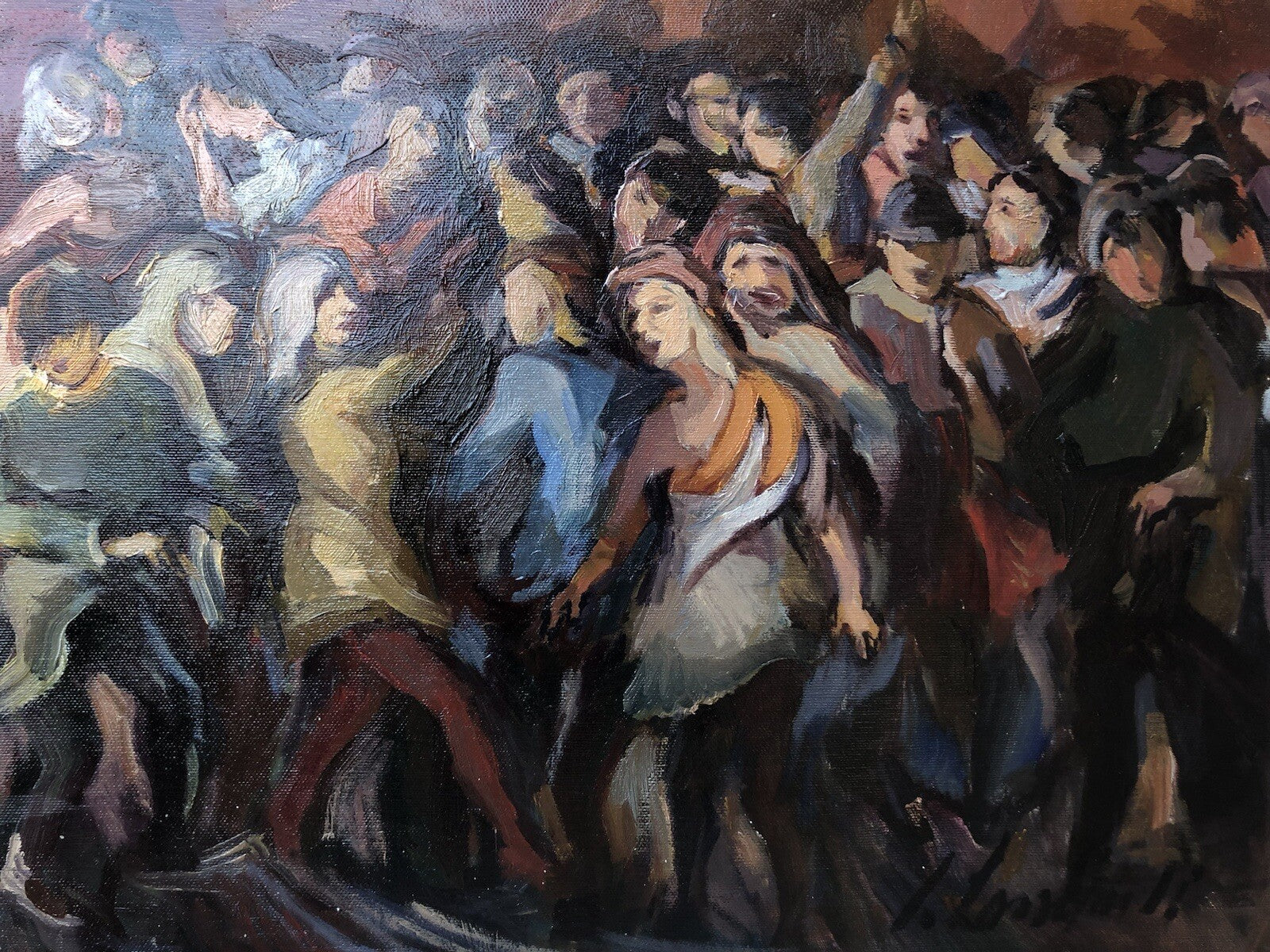 Quadro vintage -Figure- dipinto a olio su tela