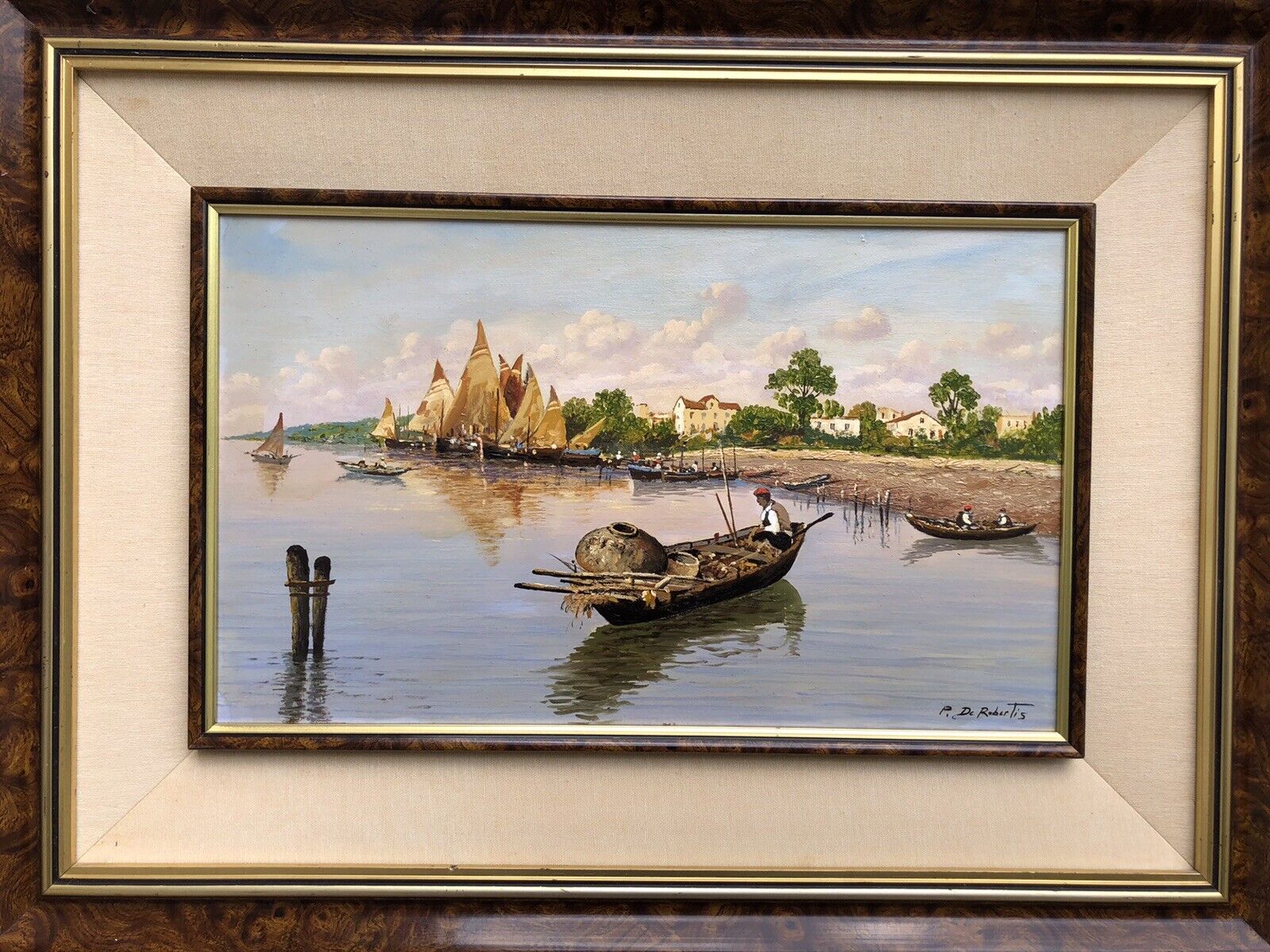 Quadro vintage -Marina- dipinto a olio su tela